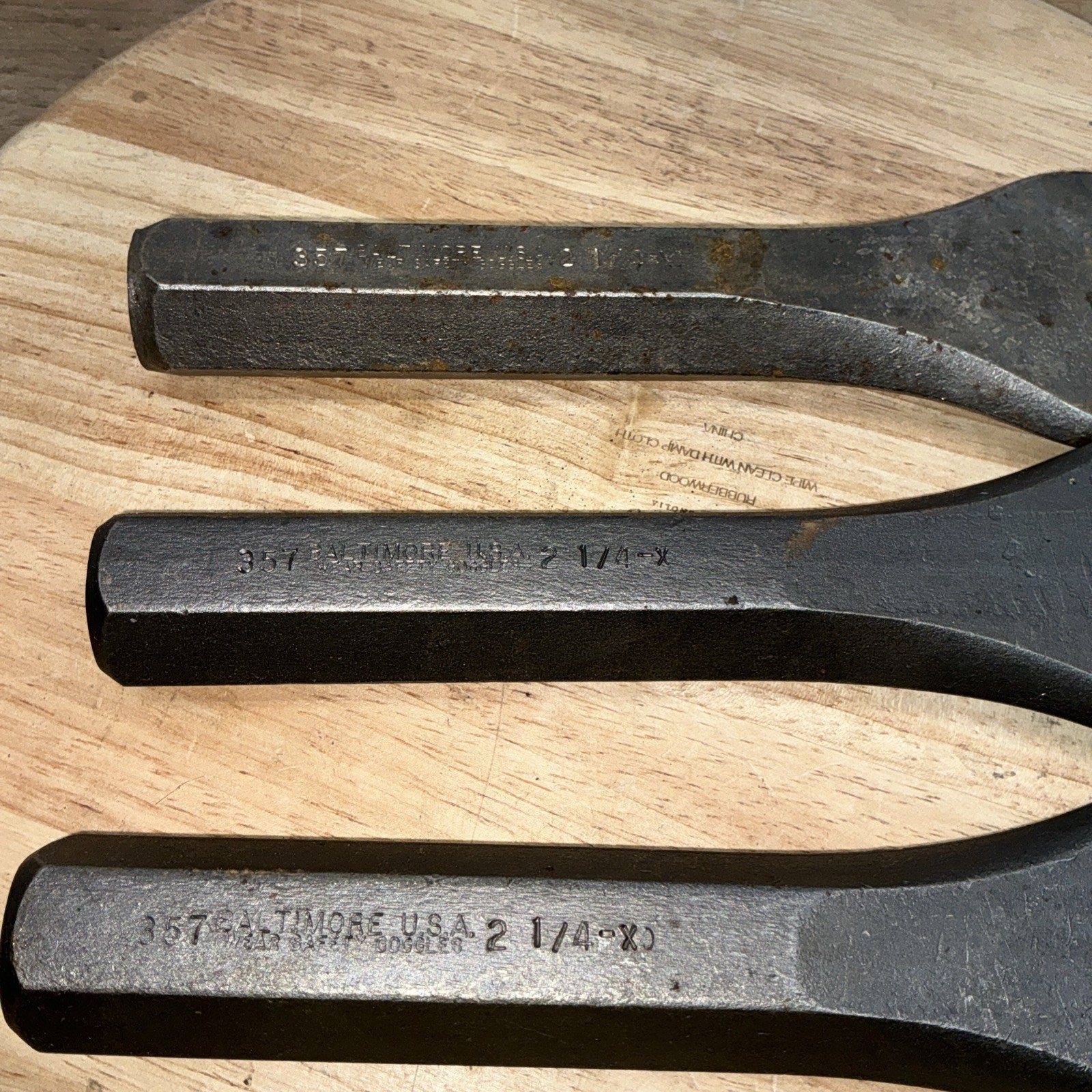 3-Vintage Baltimore USA 357 2-1/4 In Face Cold Steel Chisel 7-5/8” Long 2 1/4”(H