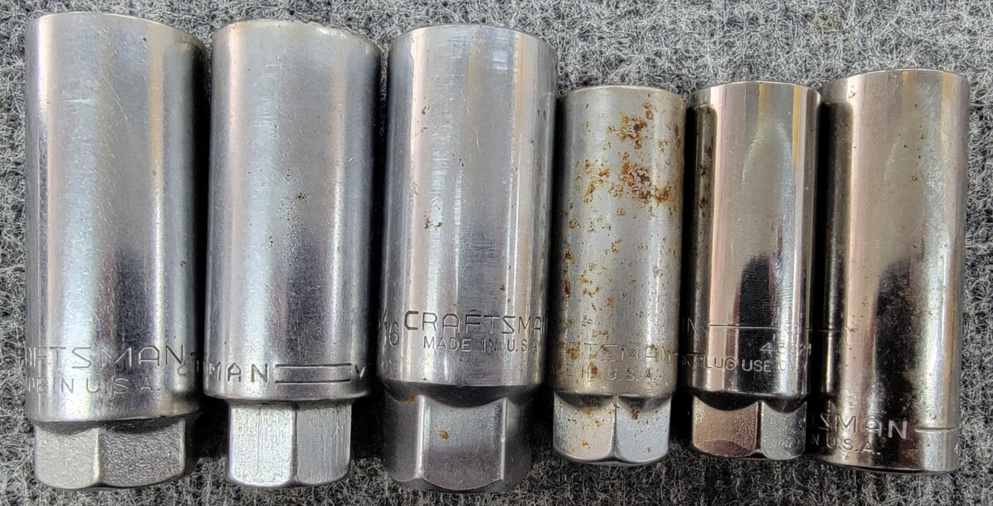 Craftsman Spark Plug Sockets 3/8″ And 1/2′ Drive 5 In Total