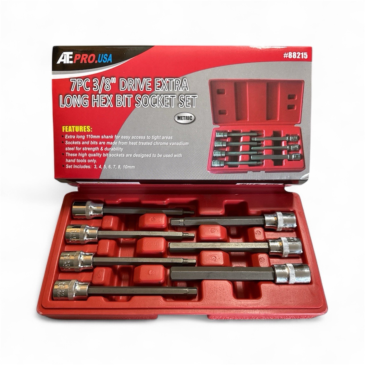 ATE Pro 21pc 3/8″ Drive Extra Long Hex Bit Socket Set Standard, Metric, & Torx