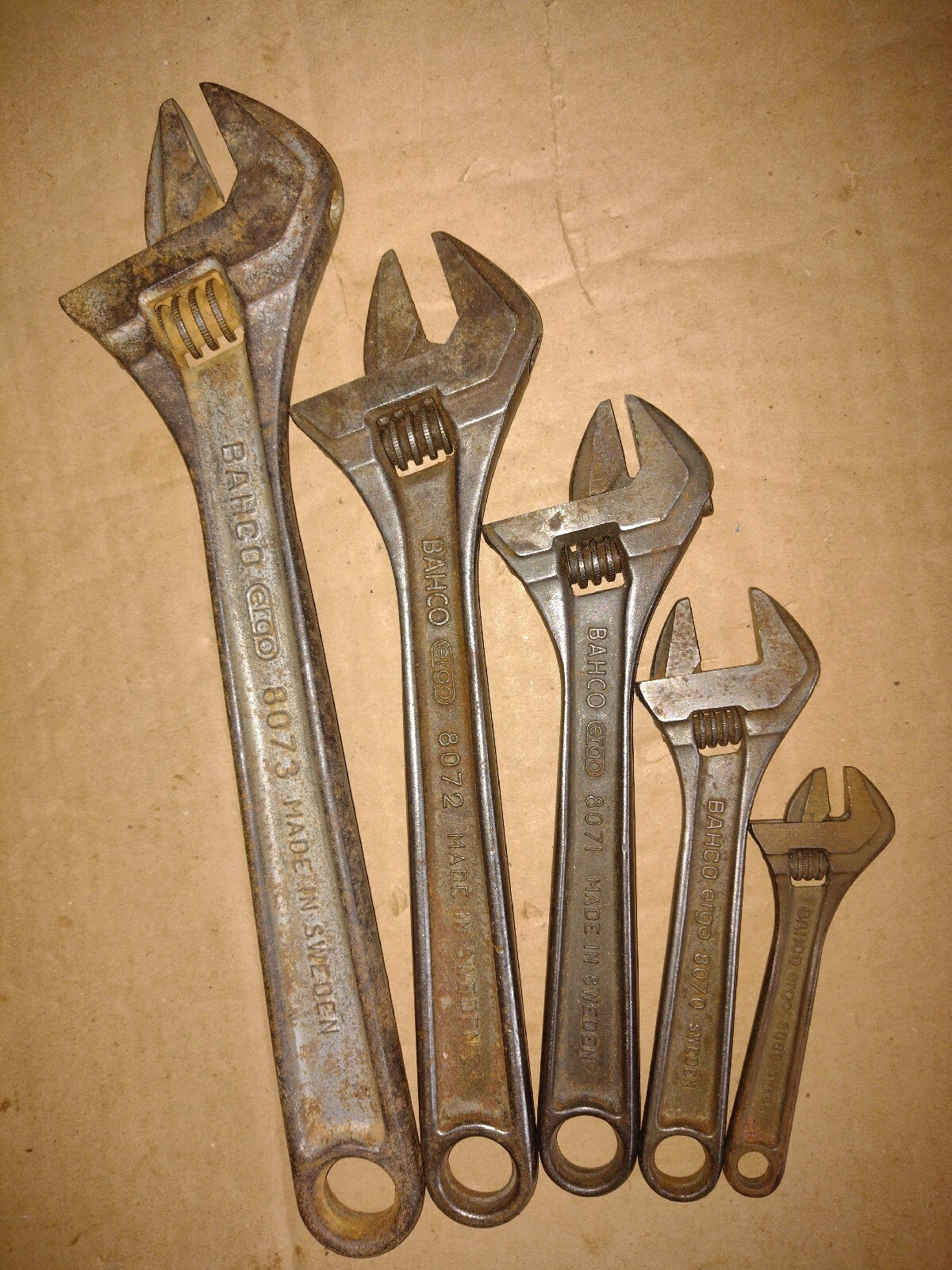 BAHCO ergo ADJUSTABLE WRENCHES-SIZES;12″ &10″ & 8″ & 6″ & 4″ MADE IN SWEDEN