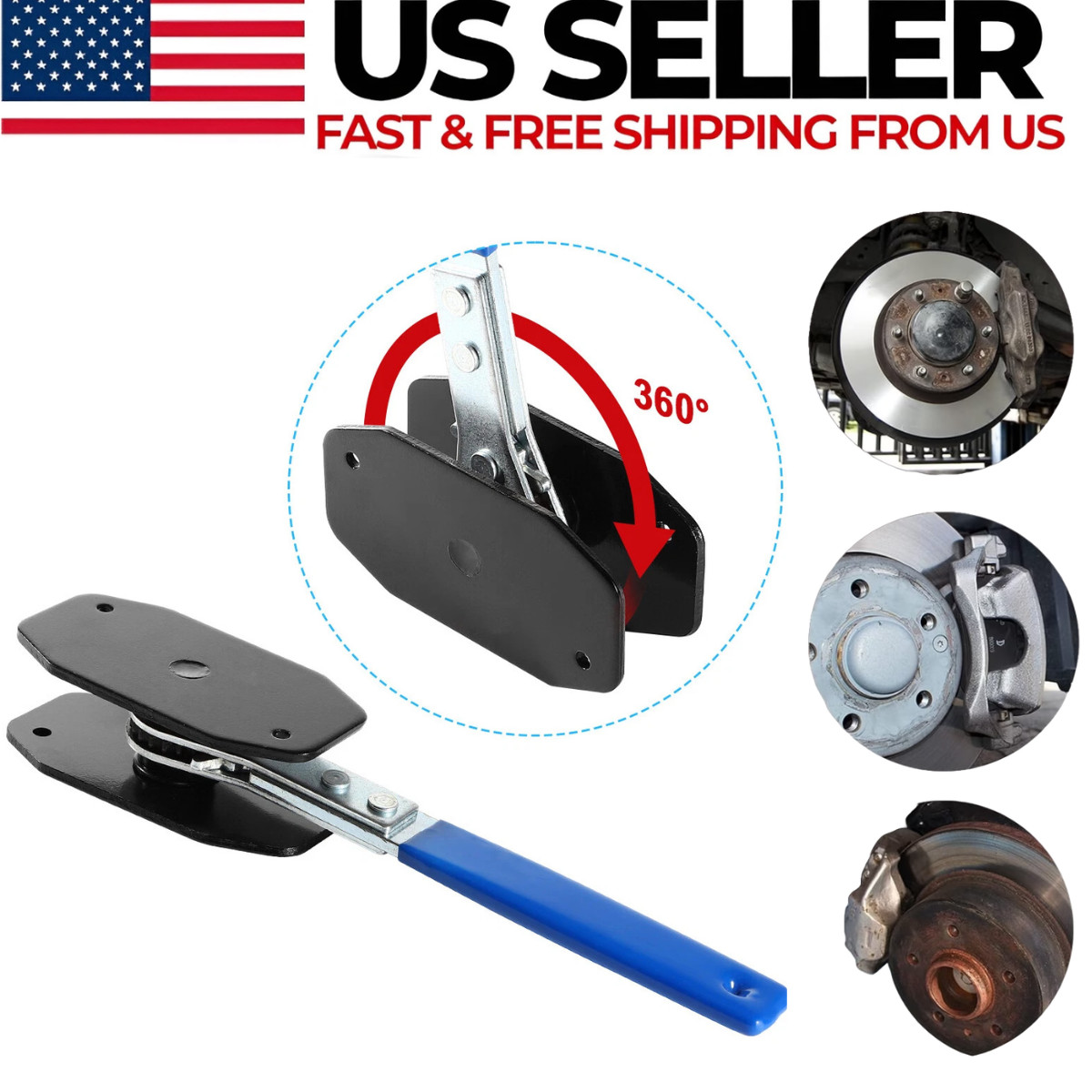Car Ratchet Brake Piston Wrench Spreader Caliper Pad Install Tool Press Portable