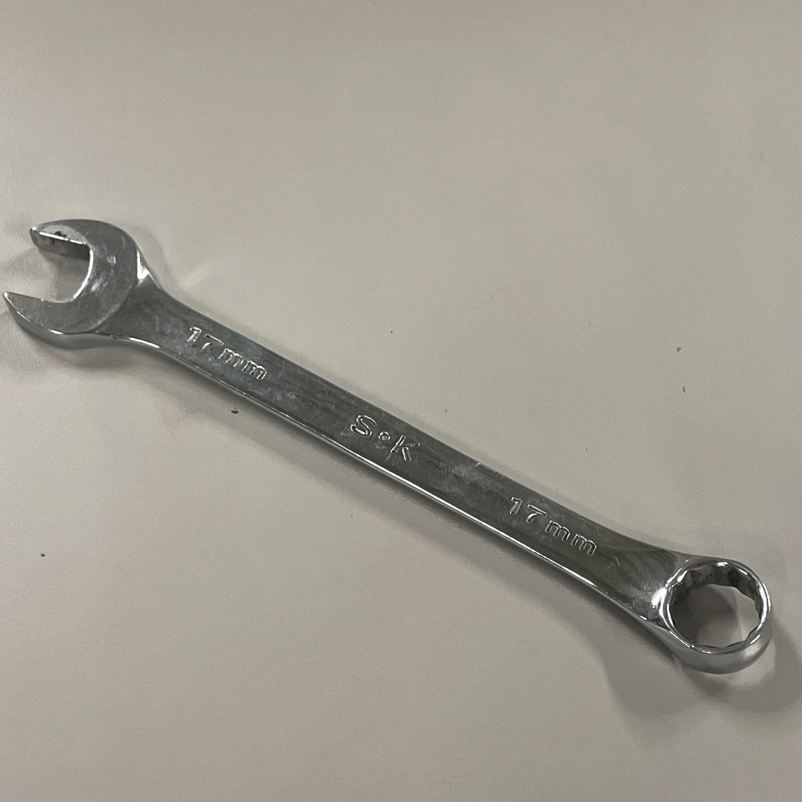 S-K Tools USA 17mm SuperKrome Metric Combination Wrench 88317 12 Pt SK USED