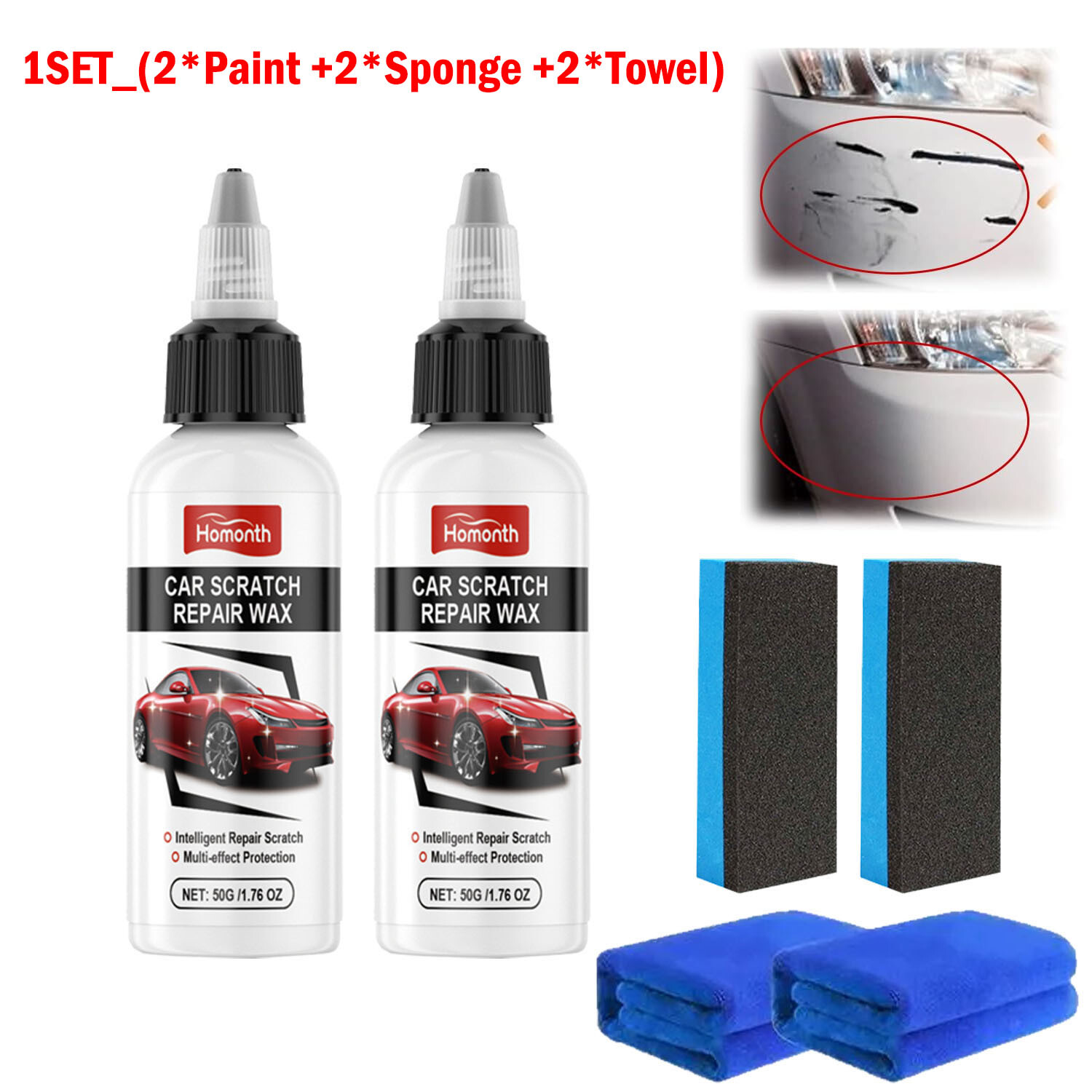 3set/6PCS Ultimate Paint Restorer,Car Scratch Repair Wax,Car Buff Out Scratch