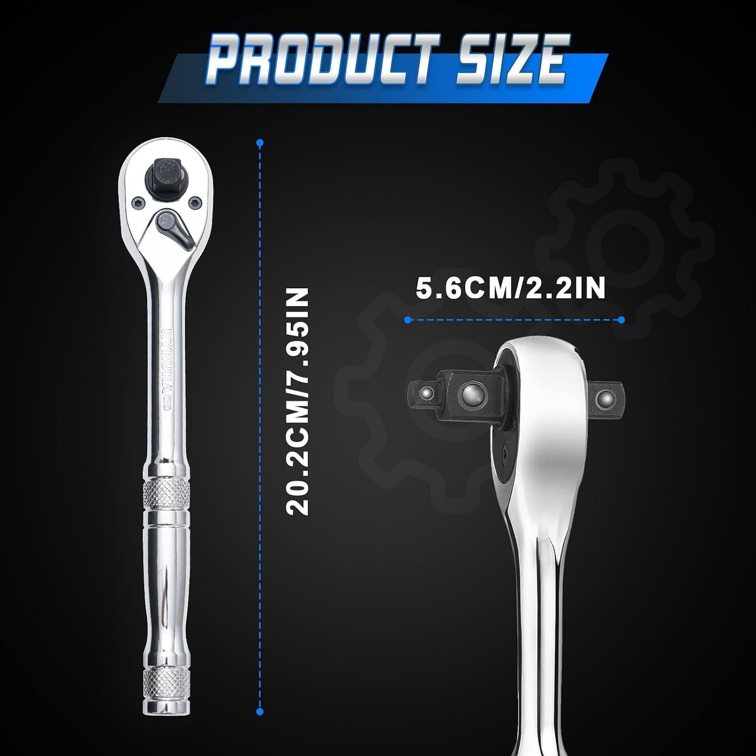 3-IN-1 Ratchet Handle,1/4″,3/8″,1/2″ Drive Ratchet Wrench,72-Tooth Reversible…