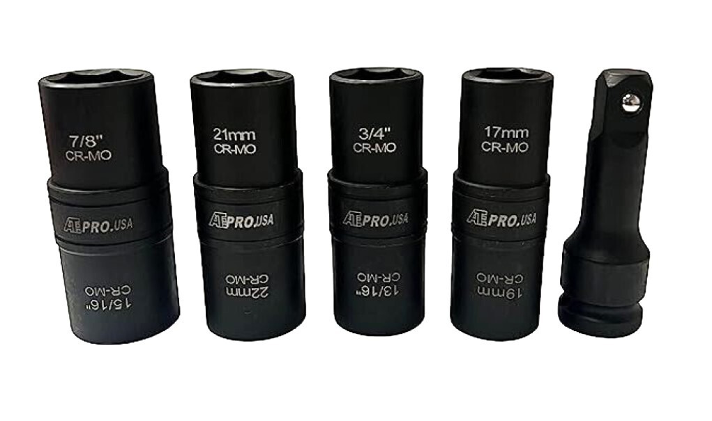 5PC ATE PRO THIN WALL IMPACT FLIP SOCKET SET CHROME MOLYBDENUM 1/2″ DRIVE #50339
