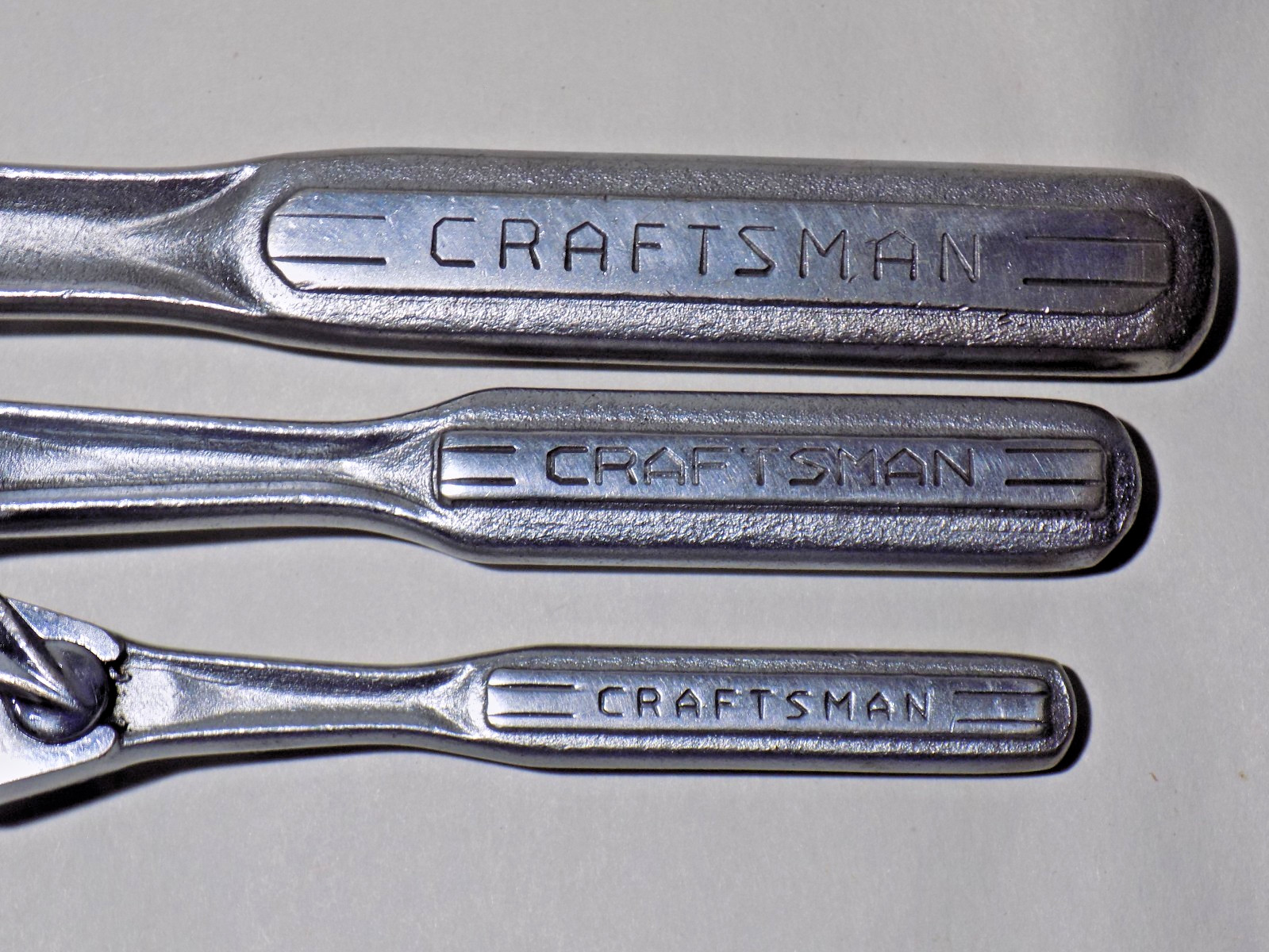 (3)Nice Flying V Craftsman Ratchets1/4″-1/2″-100% Smooth Crisp Action-No Etching