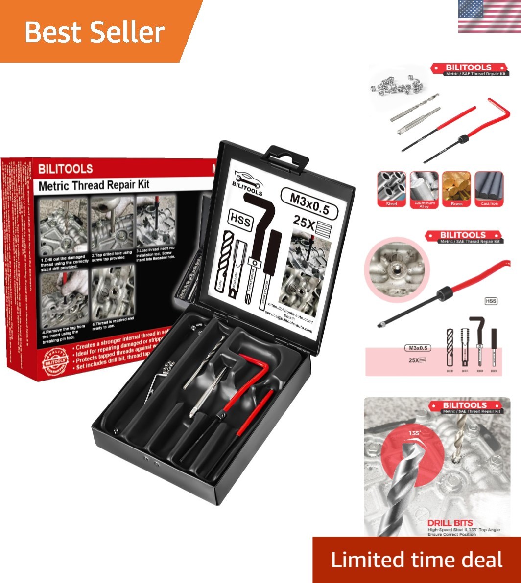 Complete Helicoil Thread Repair Kit – High Torque Performance in Compact Case