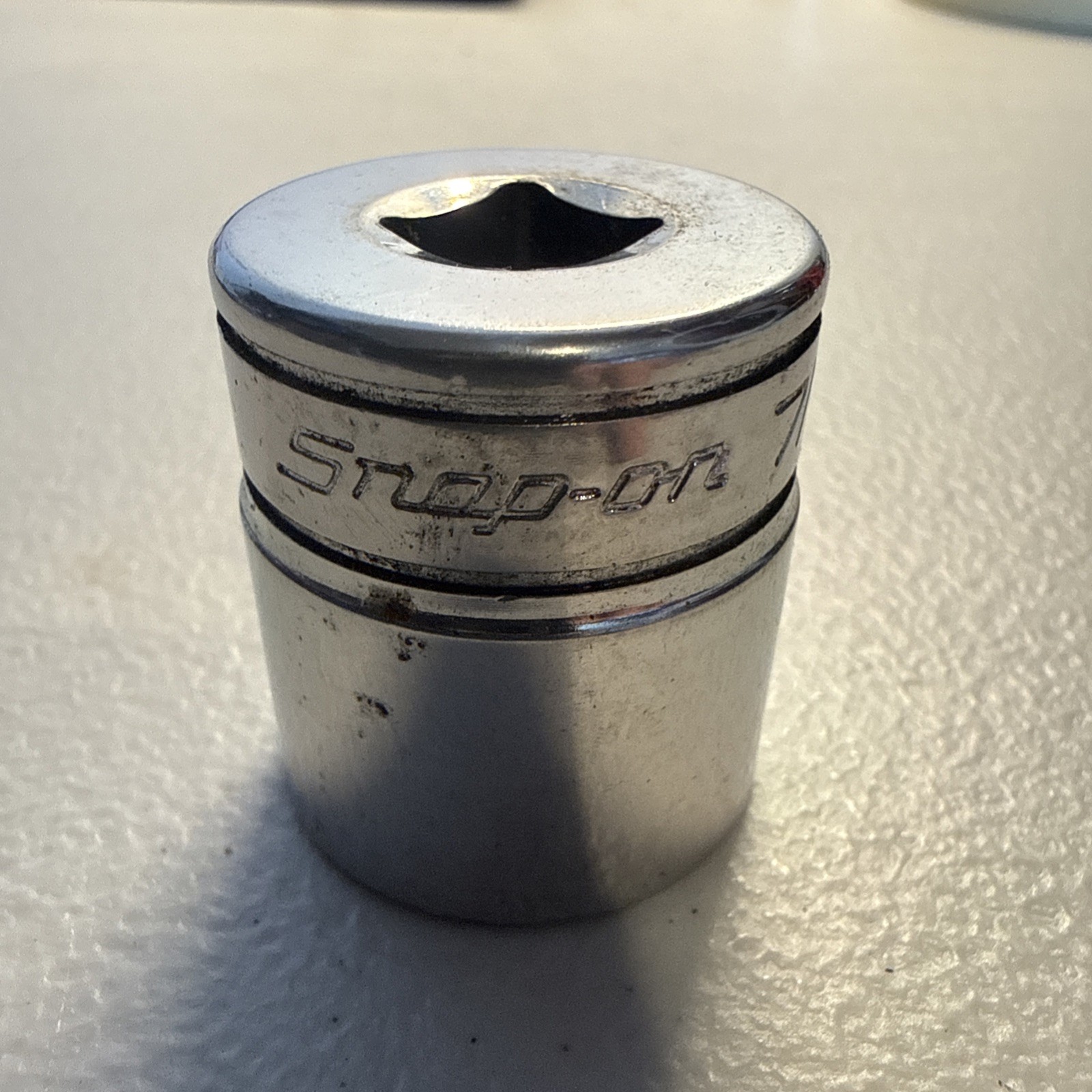 Snap On Tools 3/8 inch Drive 6 Point 7/8 inch Shallow Chrome SAE Socket FS281