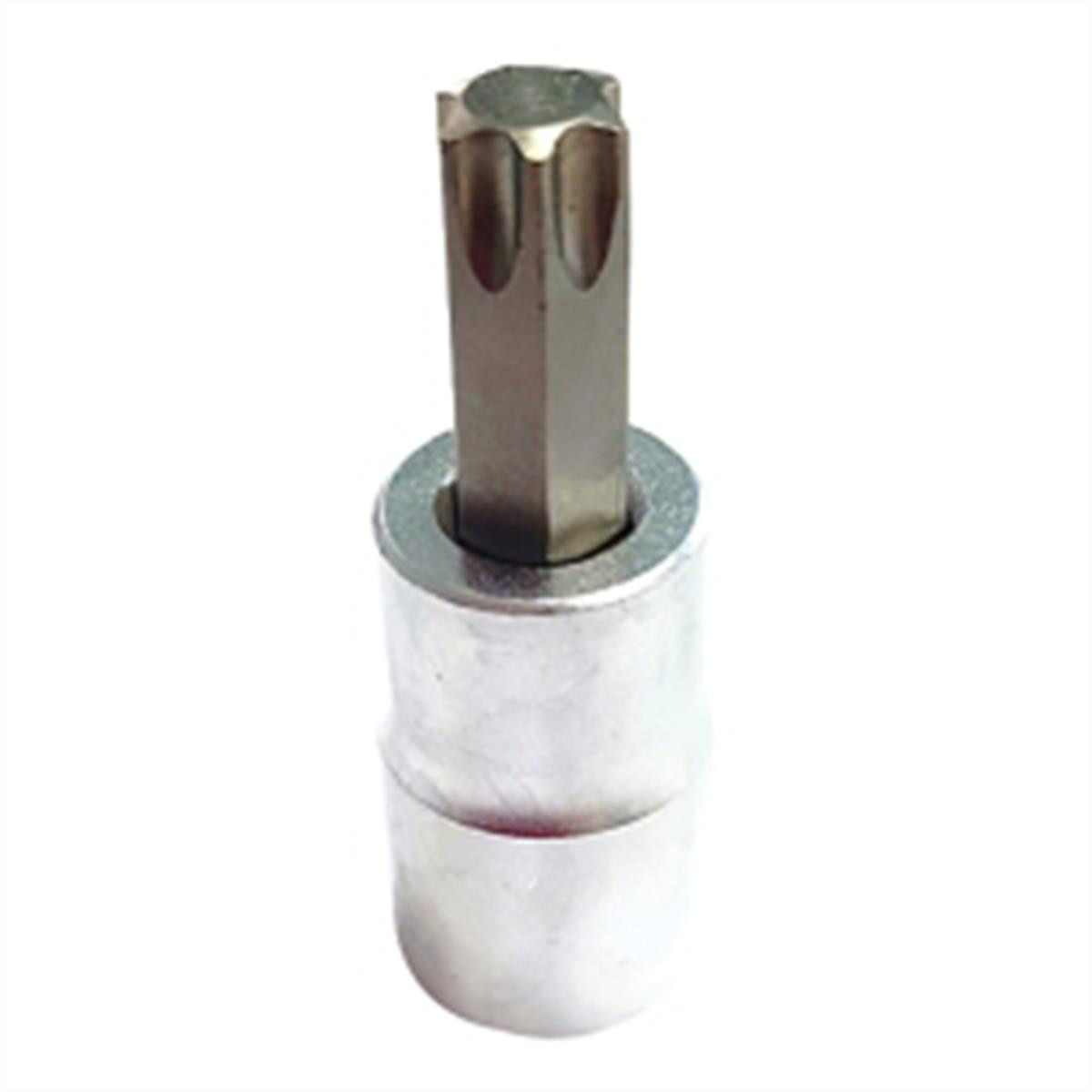 VIM Tools T47 TORX, Gun Metal Gray Bit, Satin Chrome 3/8 Inch Square Drive Bit H