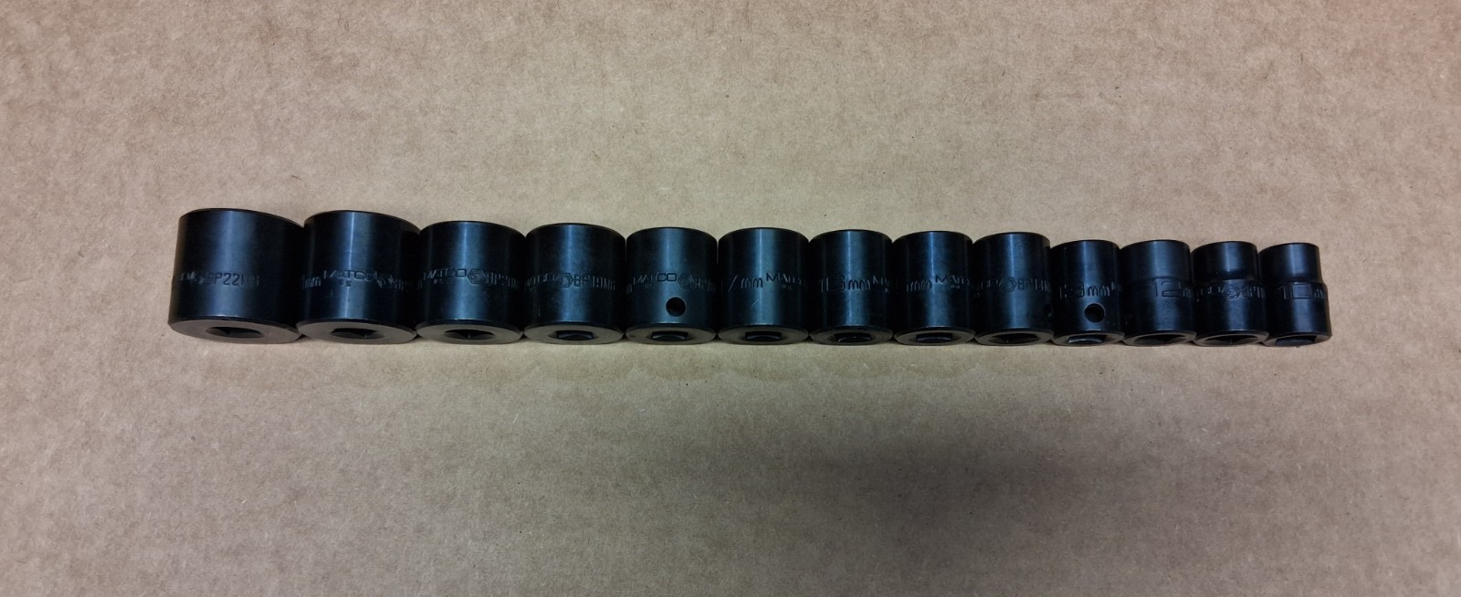 Matco Tools SBPM136TA 13pc Metric 3/8 Drive Impact Socket Set
