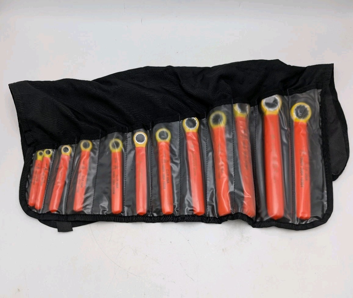 CIP USA 1000V Insulated Box End Wrench Set SAE 1/4″–1″ Electrician W/ Roll Up…