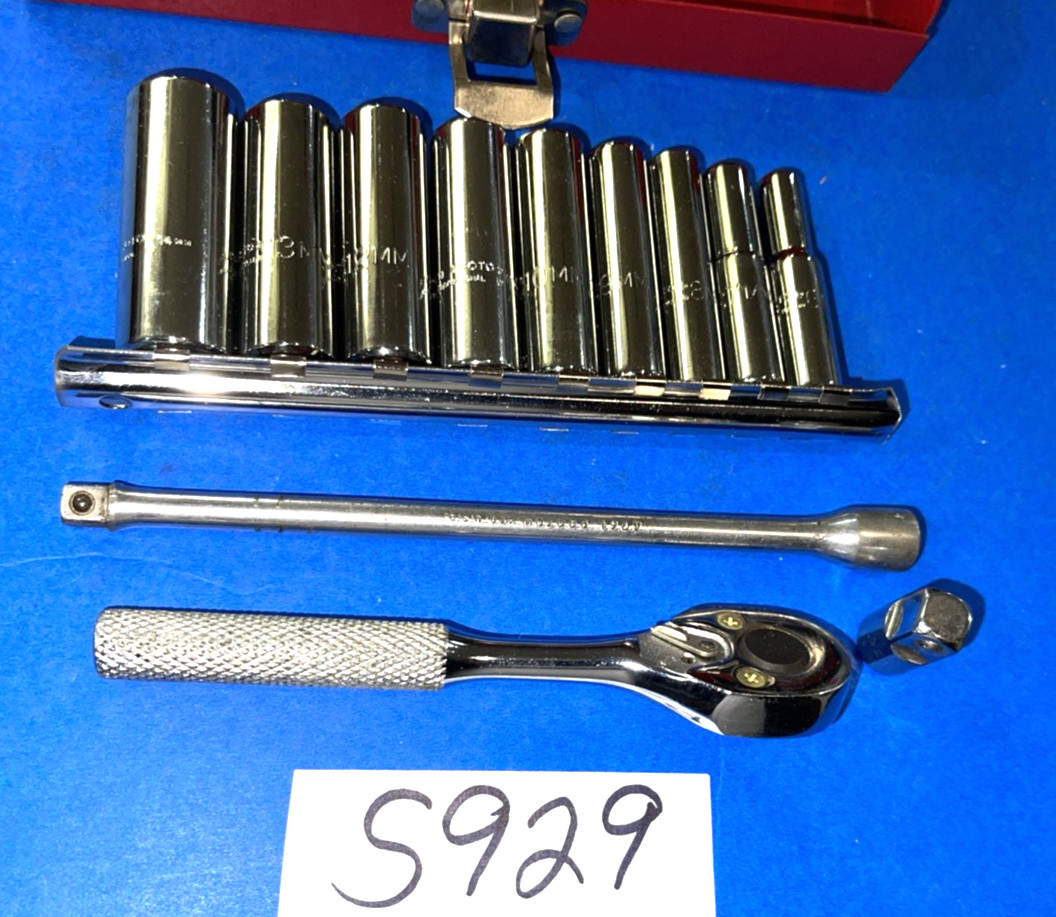 PROTO TOOLS 12 PIECE 1/4 DRIVE METRIC GENERAL SERVICE DEEP SOCKET SET