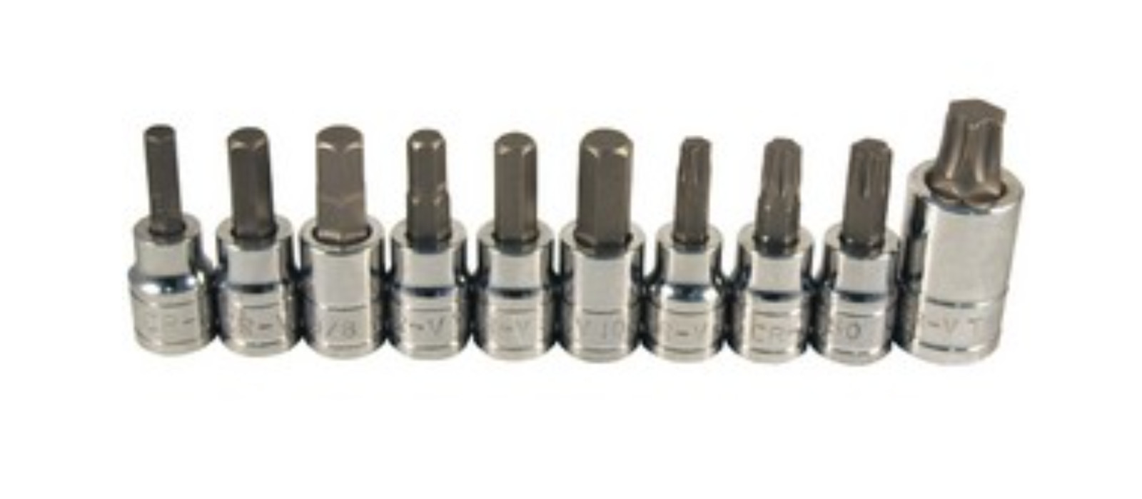 ATD Tools 13789 10 Piece Brake Caliper Bit Socket Set – 6 Hex Bits & 4 Star Bits