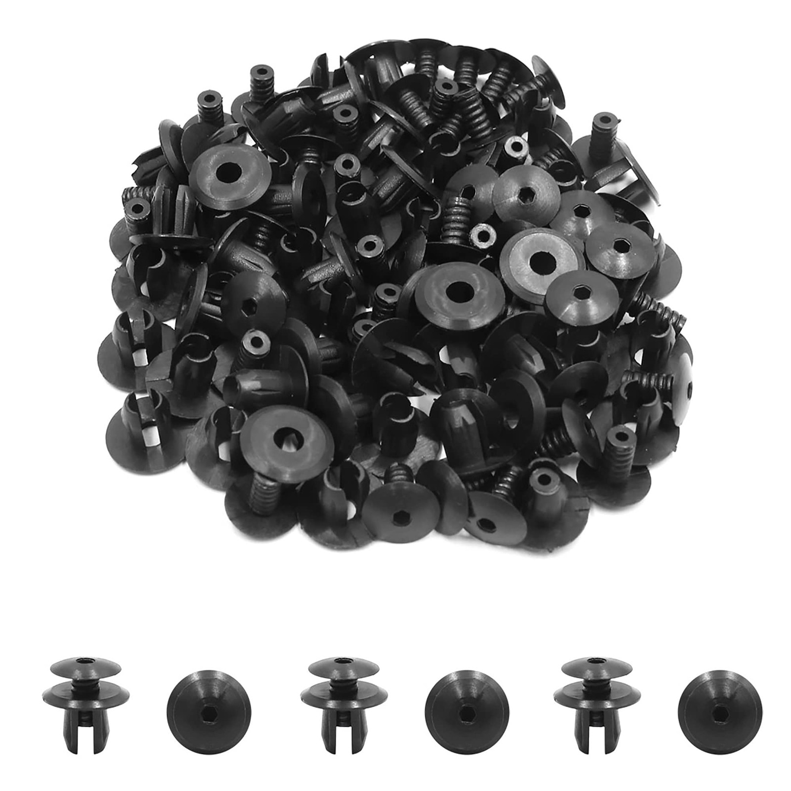 sourcing map 50Pcs 10mm Black Plastic Rivets Clips Bumper Fender Fastener…