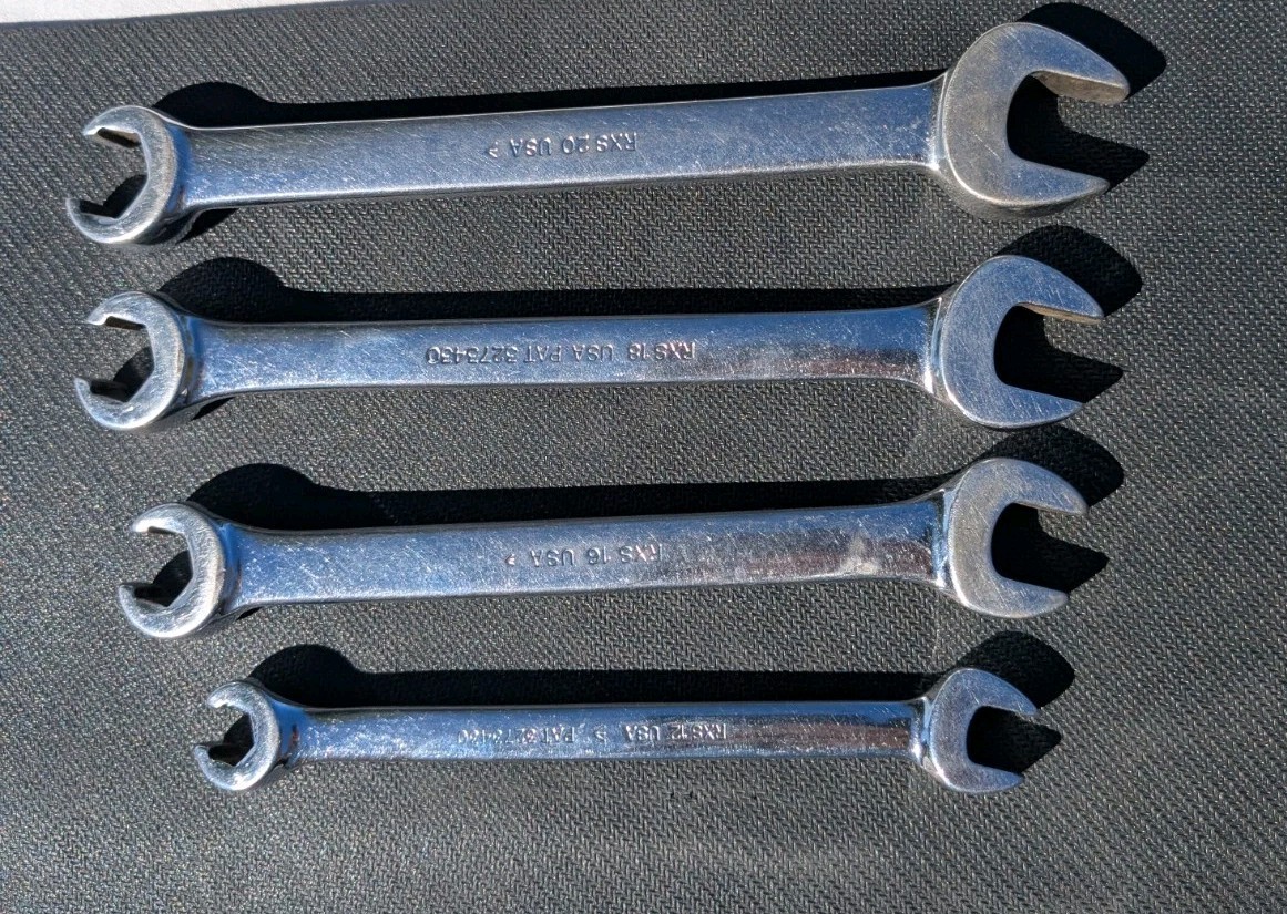 SNAP ON 4PC FLARE NUT RSX WRENCH SET 5/8, 1/2, 9/16, &3/8 USA