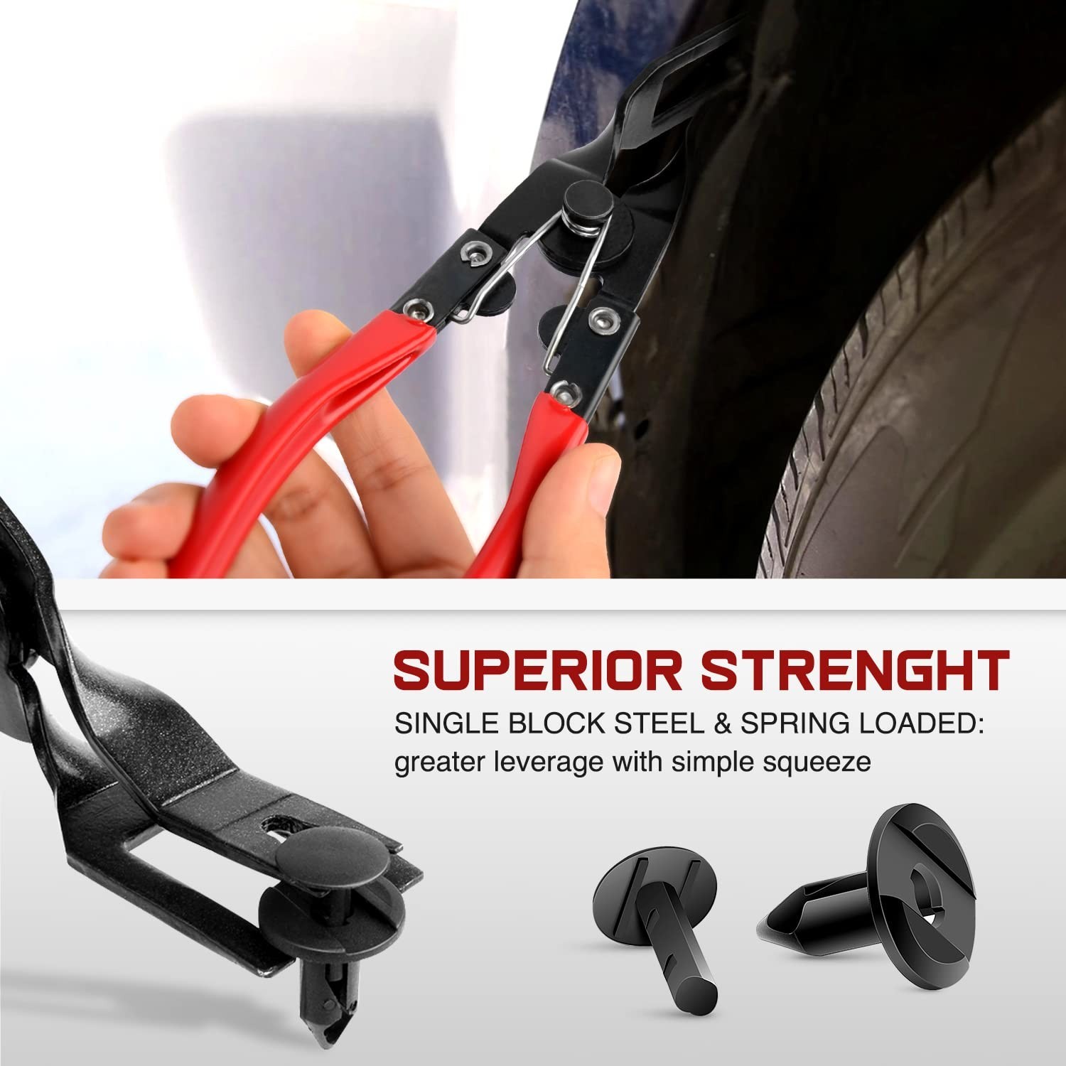 3PCS Auto Trim Removal Tool Kit – Clip Pliers & Fastener Remover Set with Storag