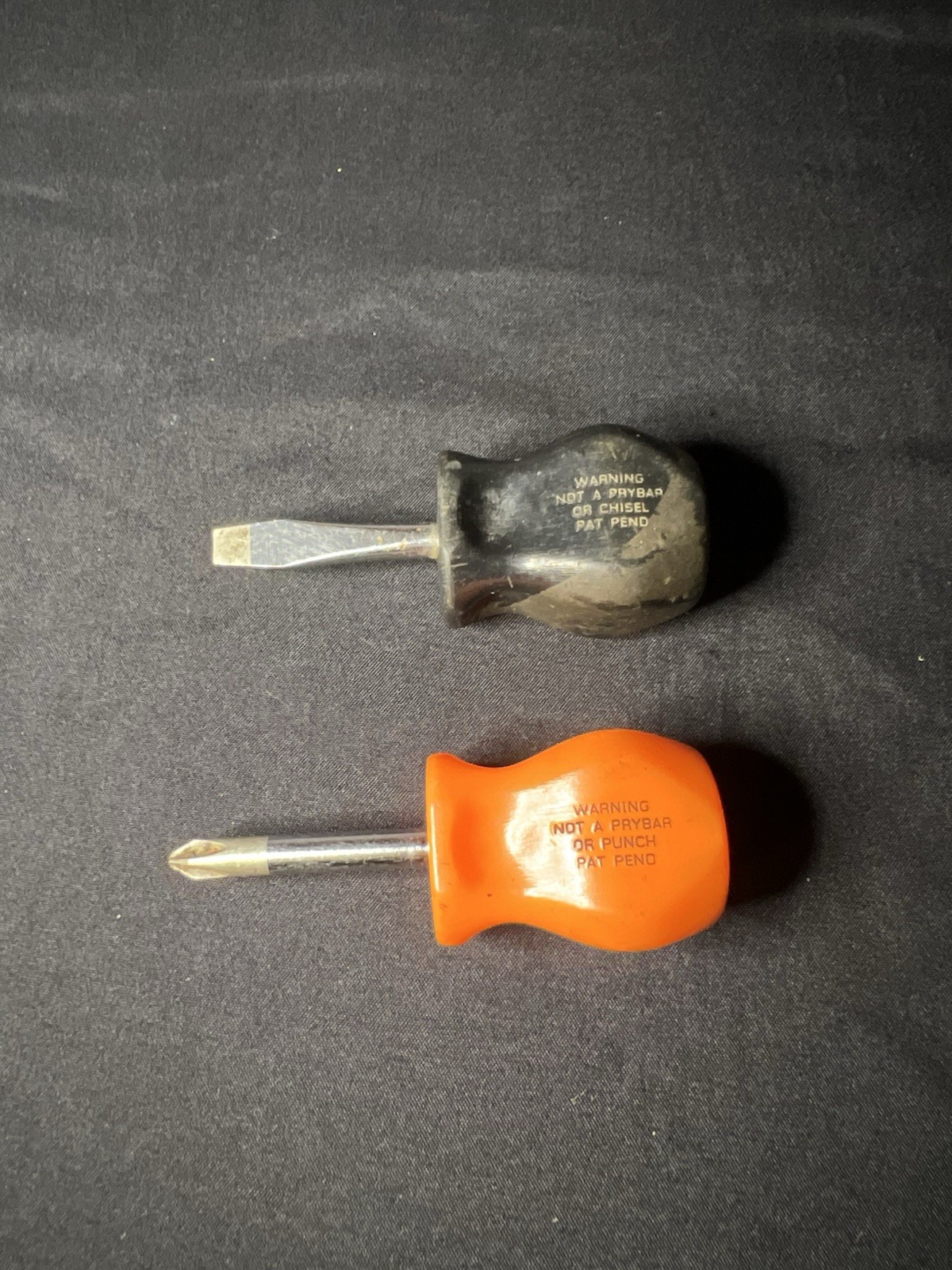 Snap On Tools ORIGINAL Stubby Screwdriver Set SDD1 & SDDP22 Orange/Black Handle