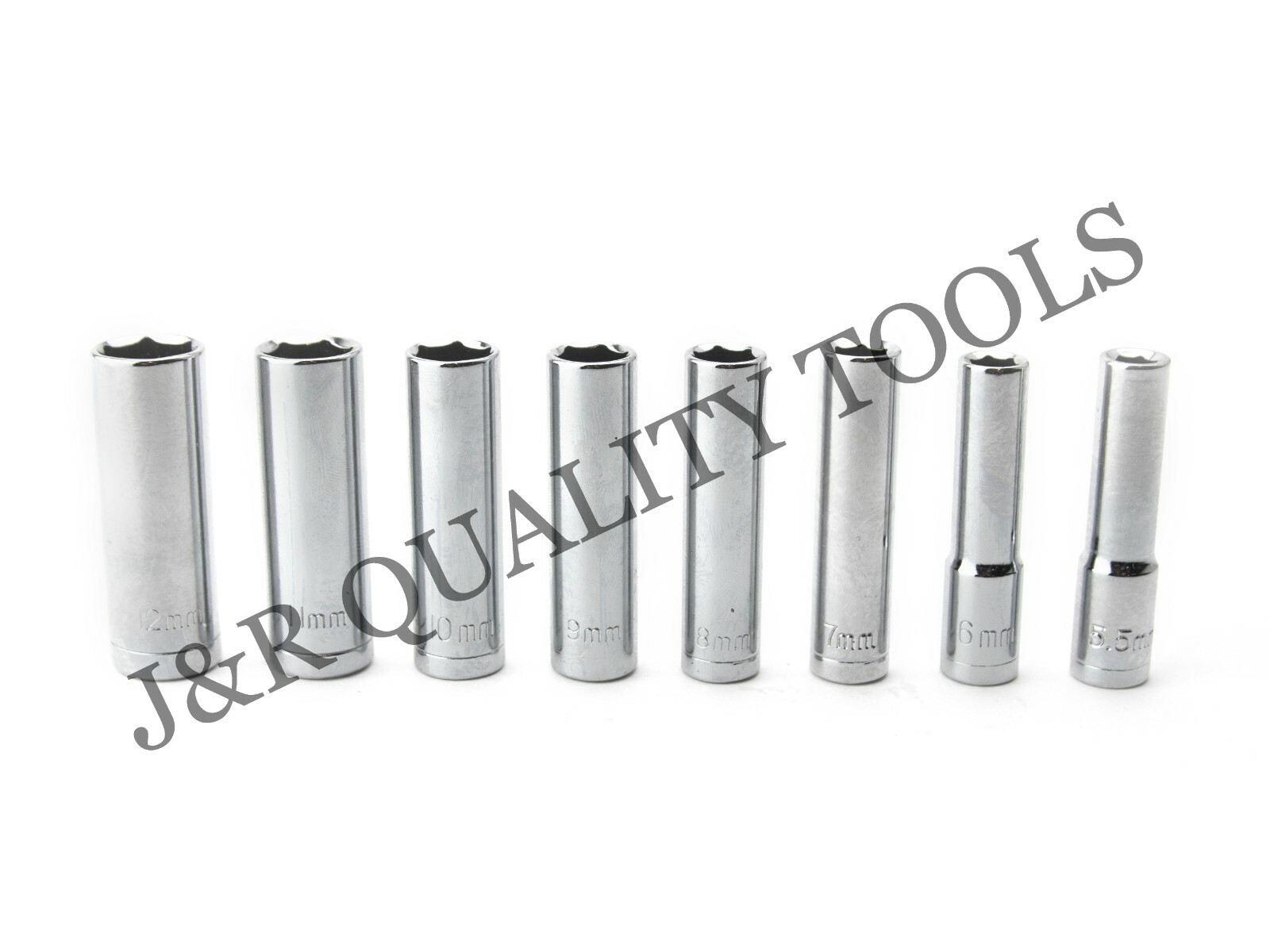 VCT 9pc 1/4″ Metric DEEP 6pt Sockets Tools Set 6 Point MM Socket Set