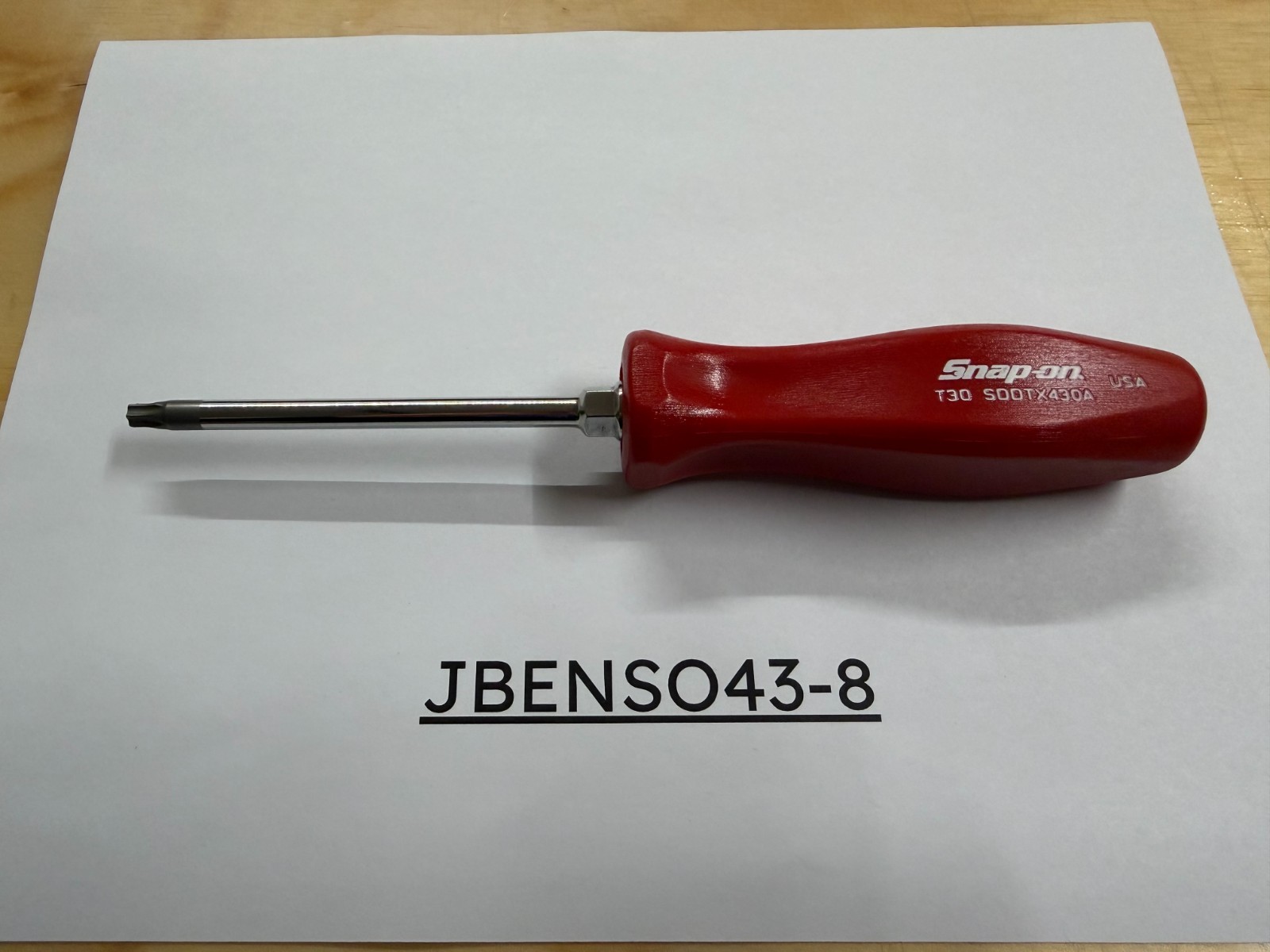 Snap-on Tools USA NEW RARE RED T30 Hard Grip Torx Screwdriver SDDTX430AR