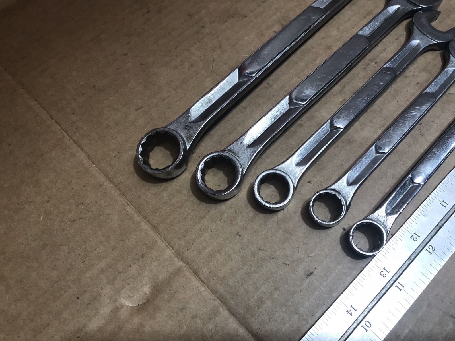 5 pc Vintage Thorsen Combination Metric Wrenches 19mm 17mm 14mm 13mm 12mm USA