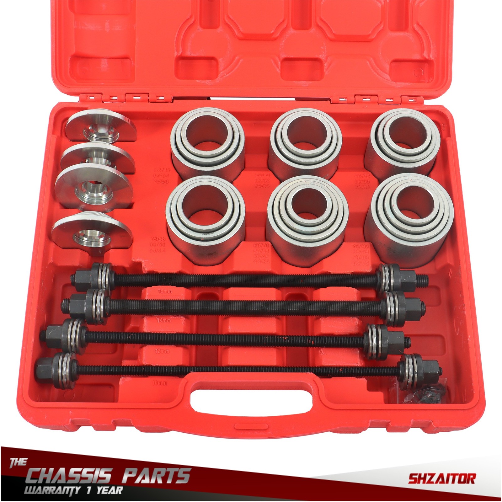 28Pcs Universal Press Pull Sleeve Kit Bearing Bushing Removal Installation Tool