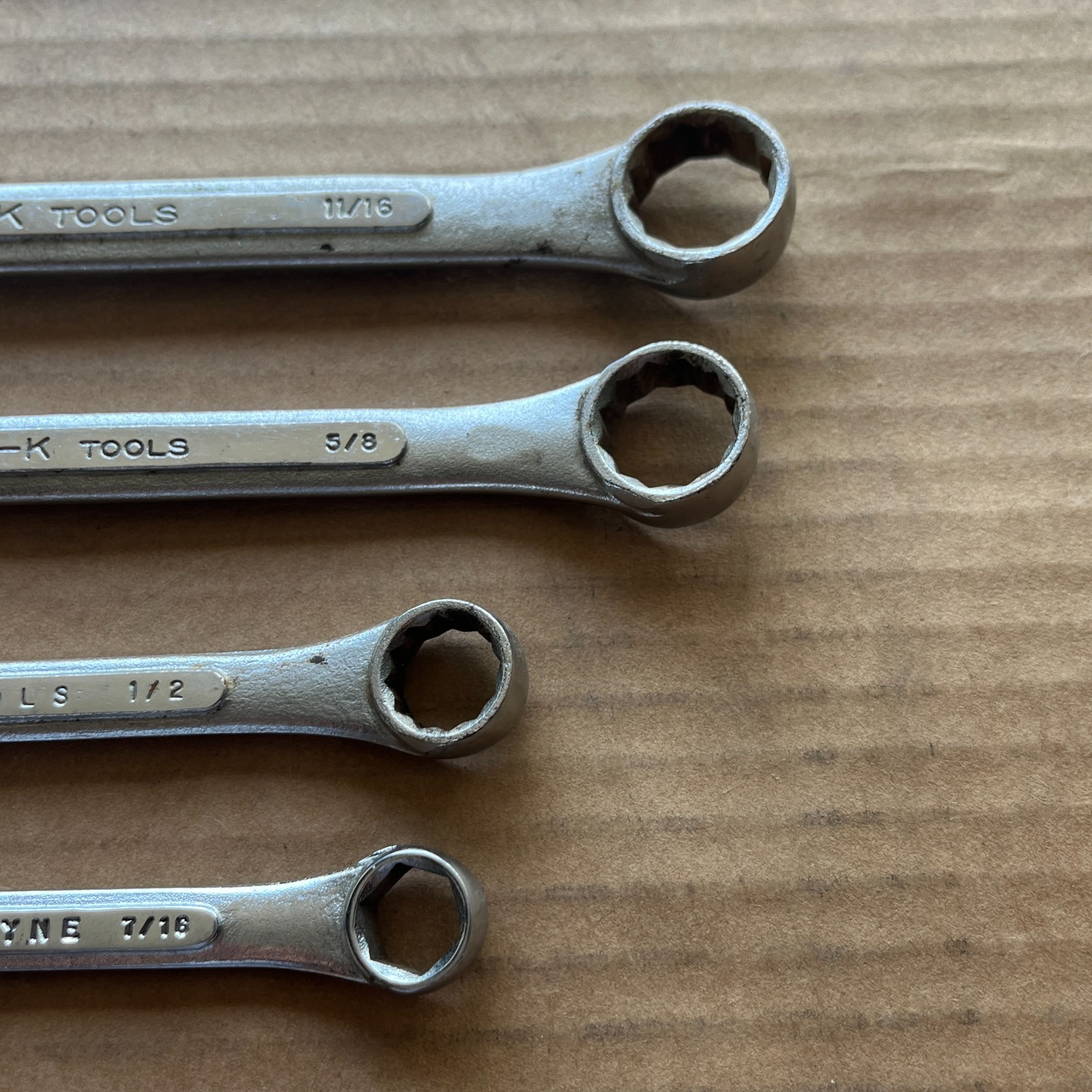 S-K SK Tools C-14 — C-22 Combination Wrench 7/16-11/16″ Inch, 12 Pt USA – 4 pc