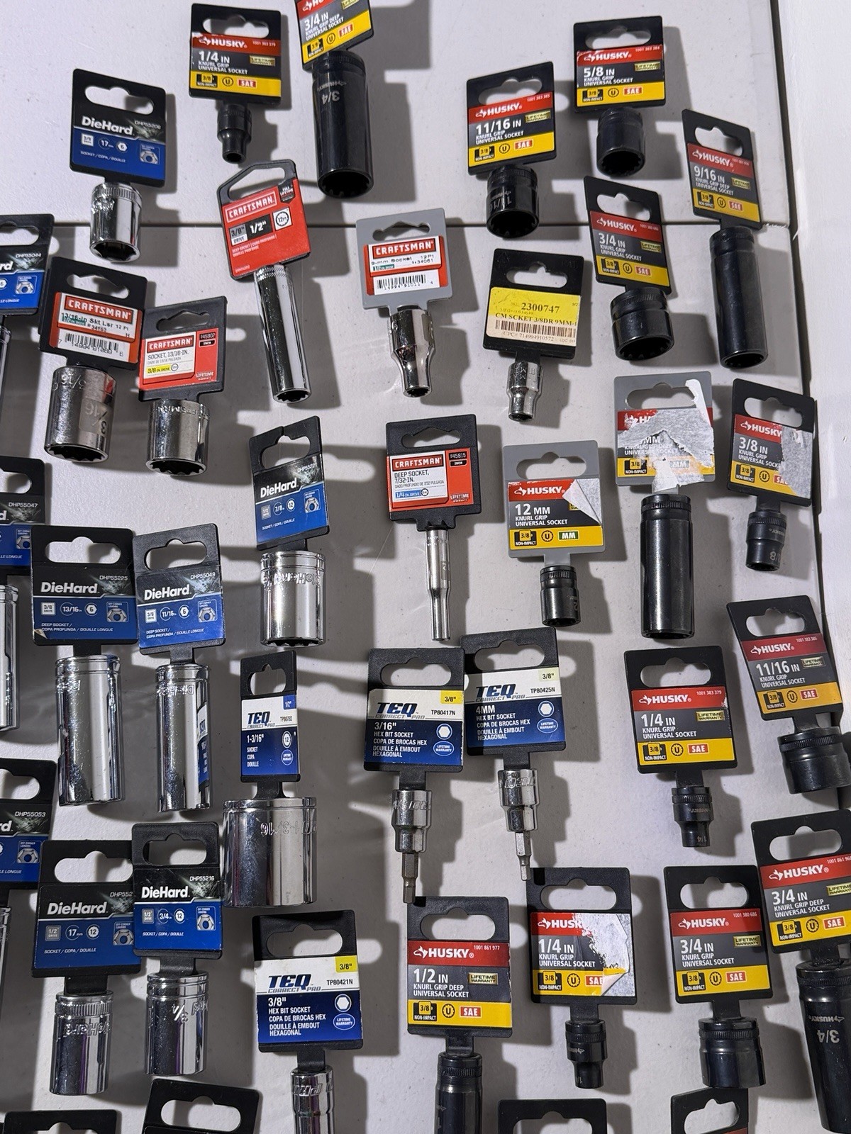 New Lot 60pc Mechanics Sockets Husky Craftsman DieHard TEQ 3/8 1/2 Drive