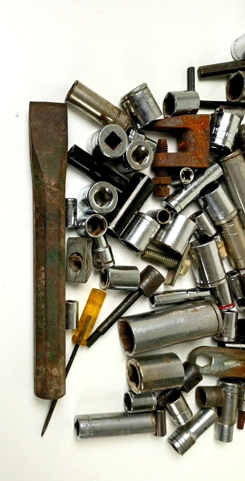 Bulk Tool Lot Misc. Sockets Hex Keys Chisel Over 11 Pounds