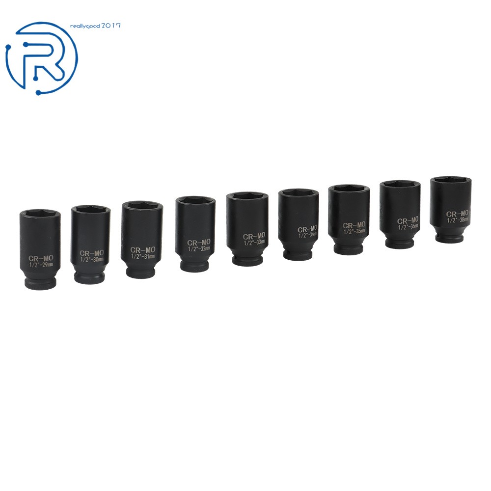 Deep Impact Socket Tool 9Pcs/Set 1/2″ Drive Metric Axle Hub Nut Socket 29-38mm
