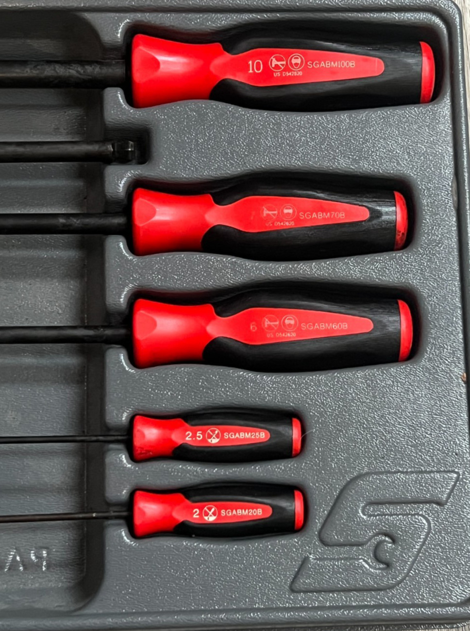Snap-On Tools 9pc Ball Hex Instinct Screwdriver Orange Set 2-10 mm | SGABM900B