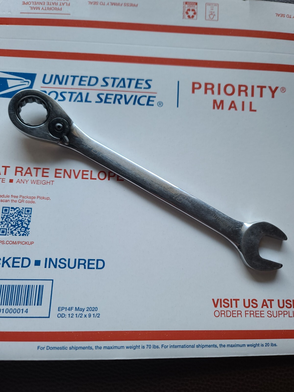 Blue-Point BOERM18 , 18mm Reversible Combination Ratchet Wrench, 15° Offset 12pt
