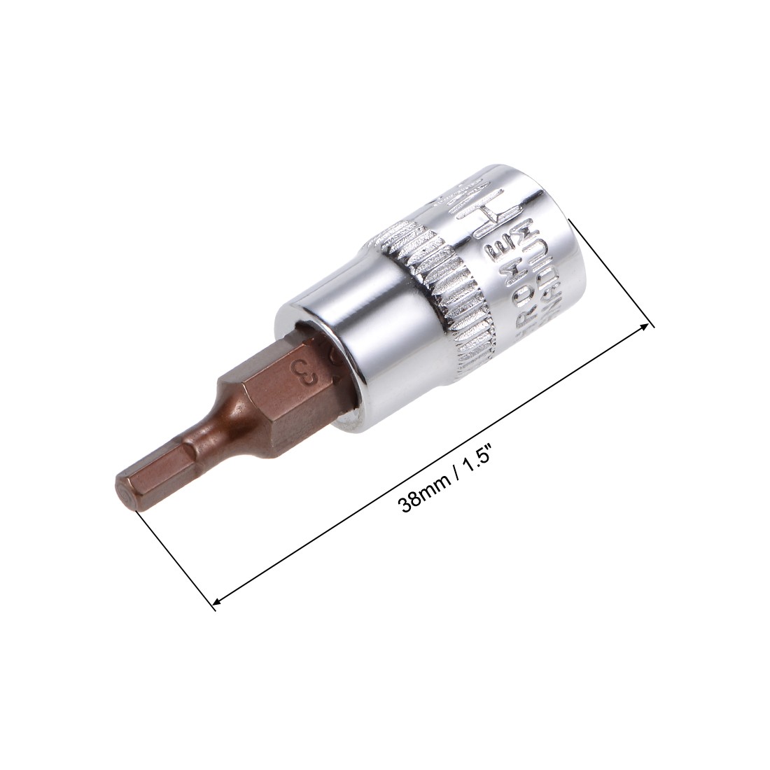 2 pack 1/4″ Drive x 4mm Hex Bit Socket Standard Metric S2 & Cr-V Steel