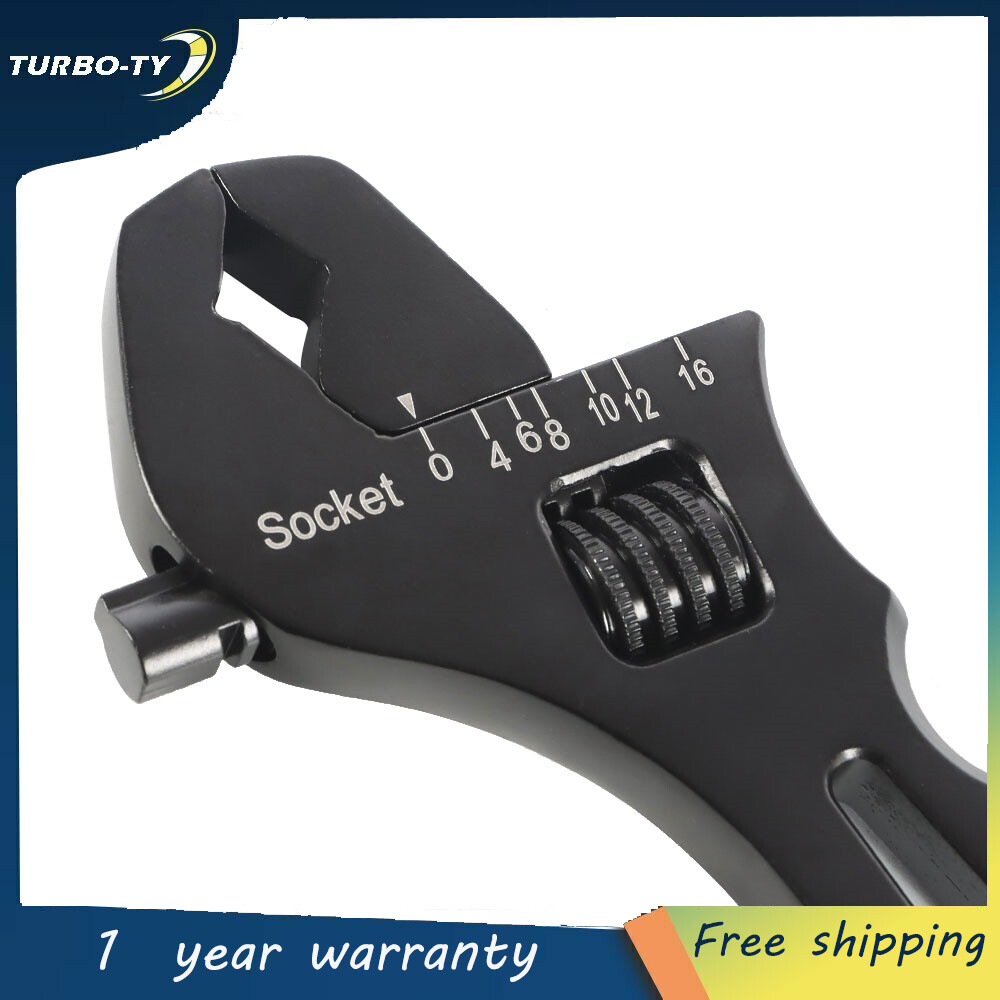 Black Adjustable Wrench Aluminum Tool Spanner for Hose End Fitting 3AN-16AN