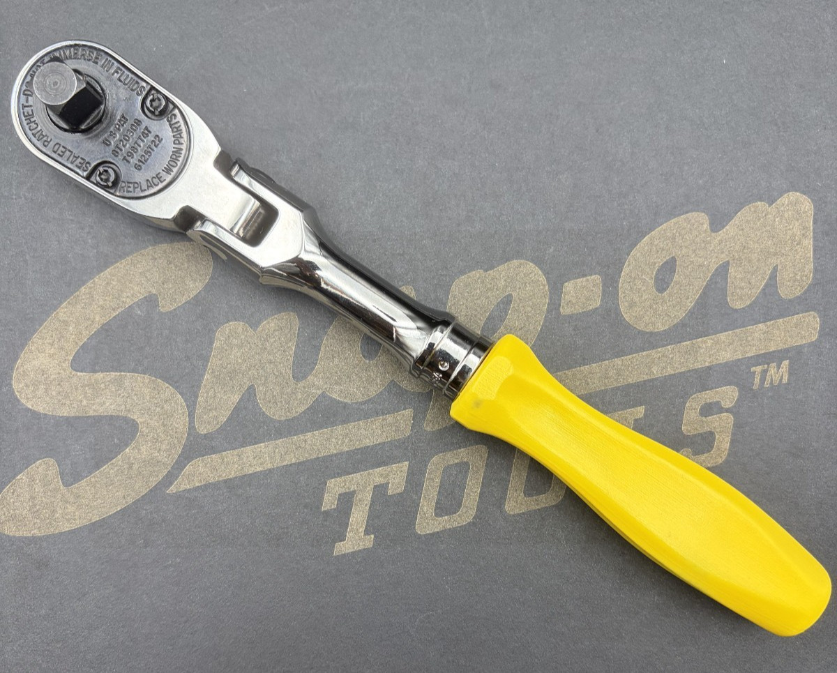 Snap-on FHFD80A 3/8″ Drive Classic Yellow Hard Handle Flex Head Ratchet [Mint]