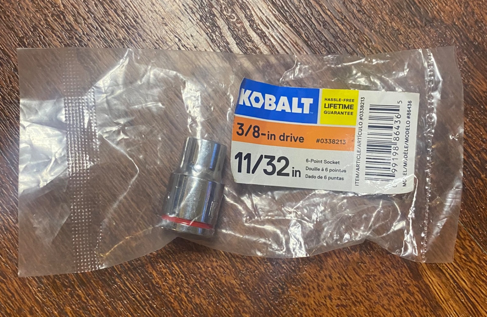 Kobalt 11/32 in – 3/8 inch Drive Socket – 6 Point – Brand New