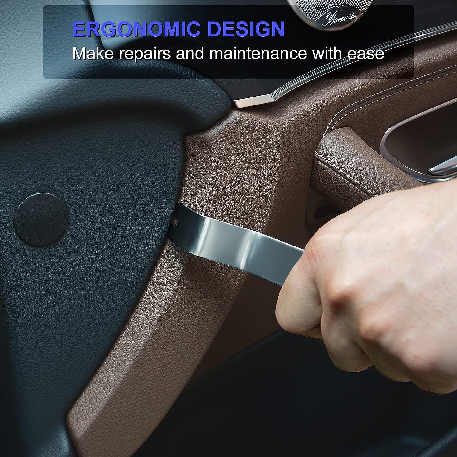 6PCS Metal Car Trim Removal Pry Tool Kit Panel Door Dash Fastener Remover Set