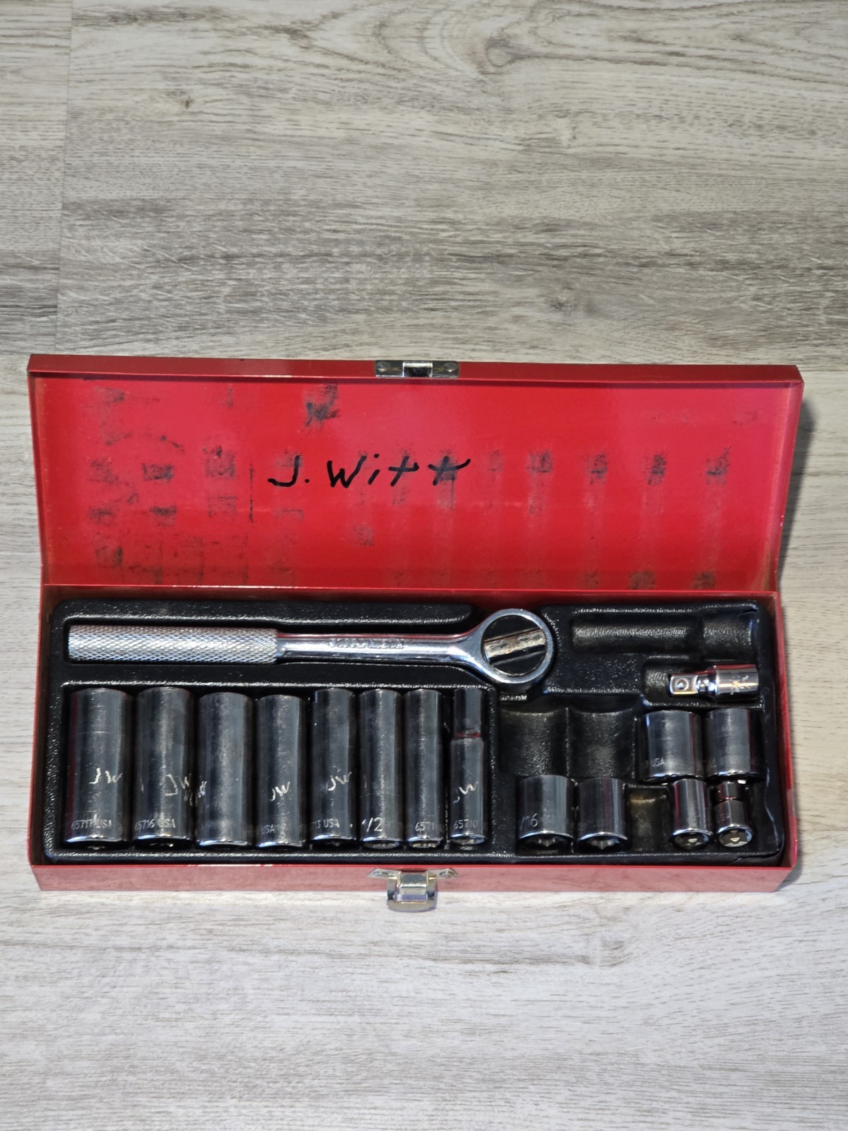 Klein Tools Vintage 3/8” Socket Set Ratchet 65720 16pc Tool Set With Case USA