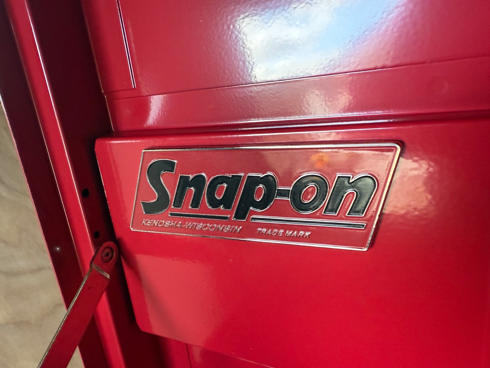 SNAP-ON Tools logo emblem VINTAGE Nameplate 1.5mm thick steel 5” x 2”.Rare.