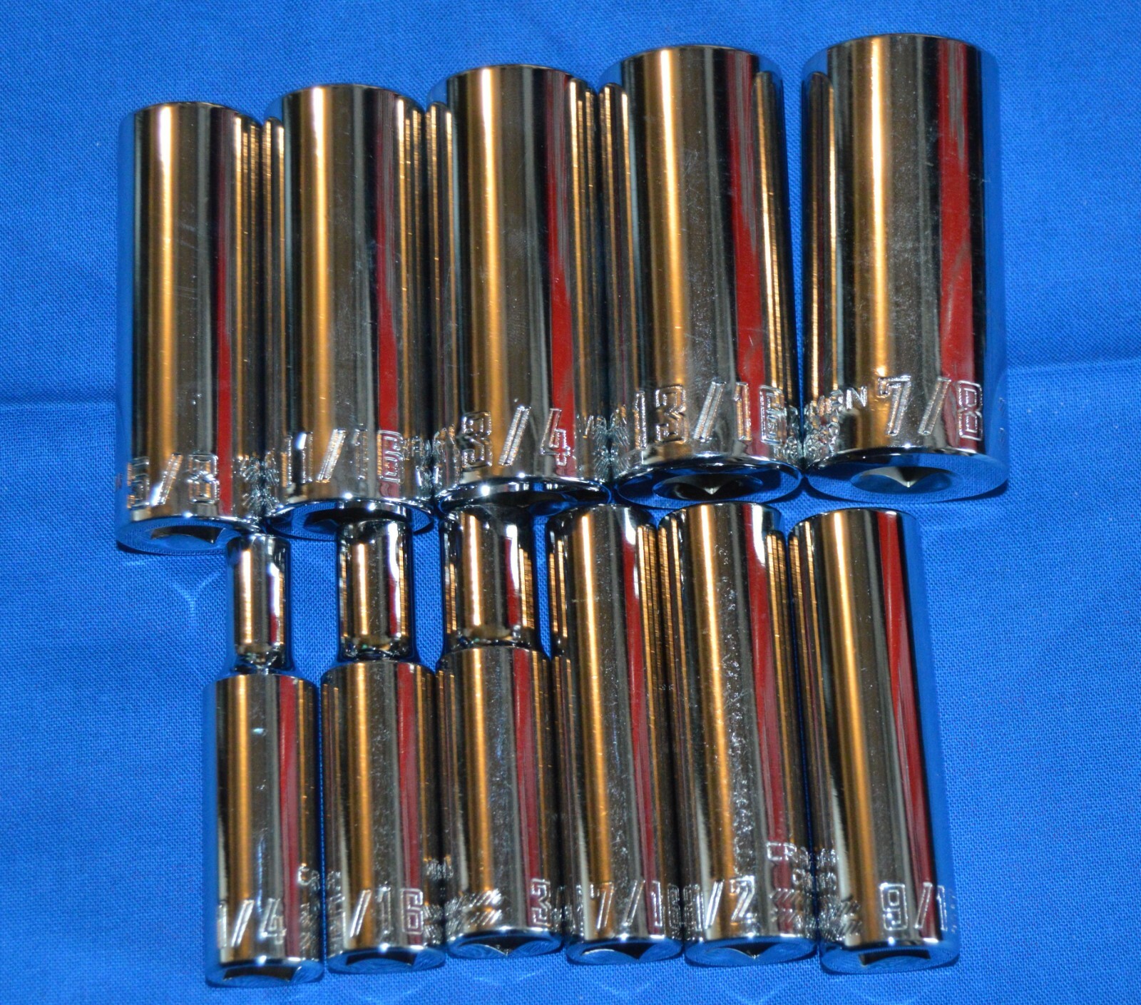 Craftsman 11 PC 3/8 IN Drive 6 PT Deep SAE Sockets 1/4″-7/8″ 353