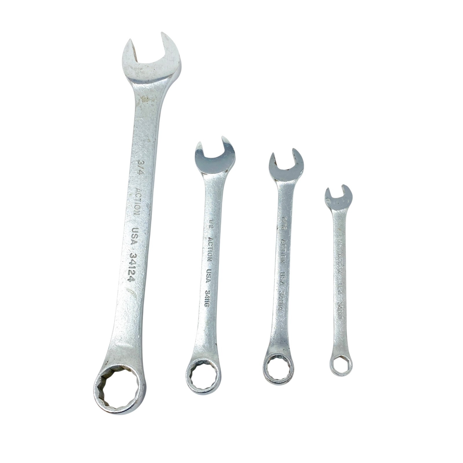 Action USA Lot SAE Combination Wrench Hand Tool Equipment Set, 4 Pcs