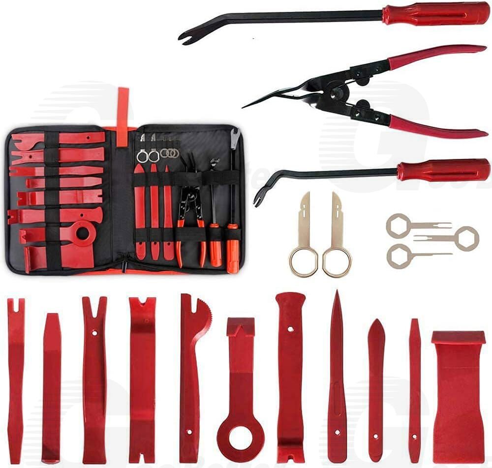 19pcs Car Trim Removal Tool Kit Radio Hand Pry Panel Door Interior Clip Plastic