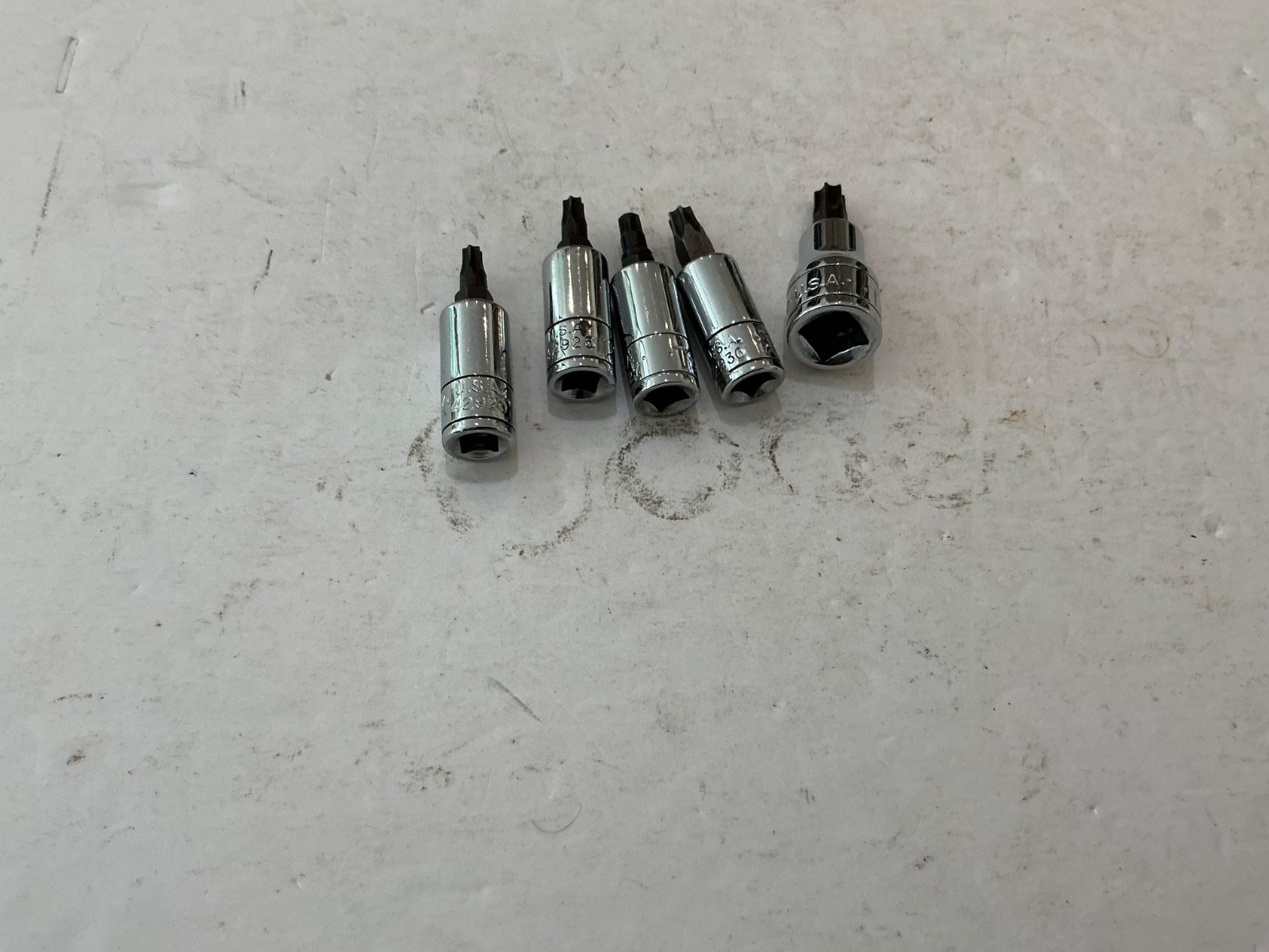 S-K tools 5 pc torx bit set T20 – T40 1/4″ & 3/8″ drive made in USA