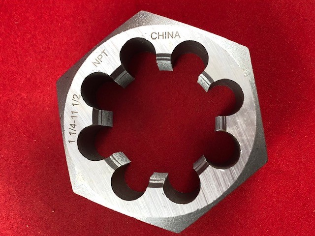 1-1/4″ 11-1/2 NPT X 2.5″ Hex Pipe Die Nut NPT Rethread CS A1 417-08012