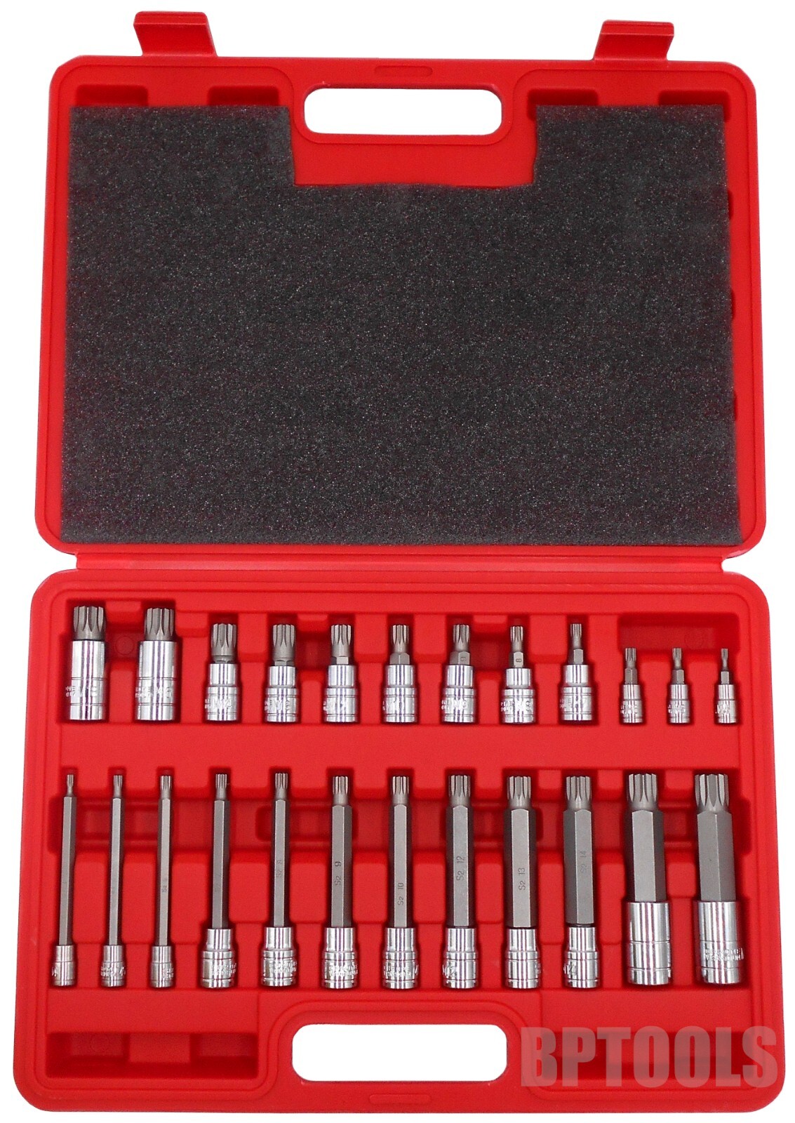 24pc XZN Triple Square Spline Bit Tamper Proof 1/4″ 3/8″ 1/2″ S2 Socket Set