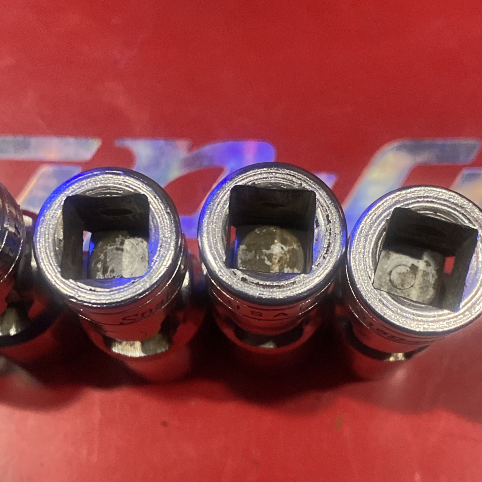 Snap On set of 5, 3/8″ Drive 6 pt Flank Drive Deep Universal Socket, FSU series