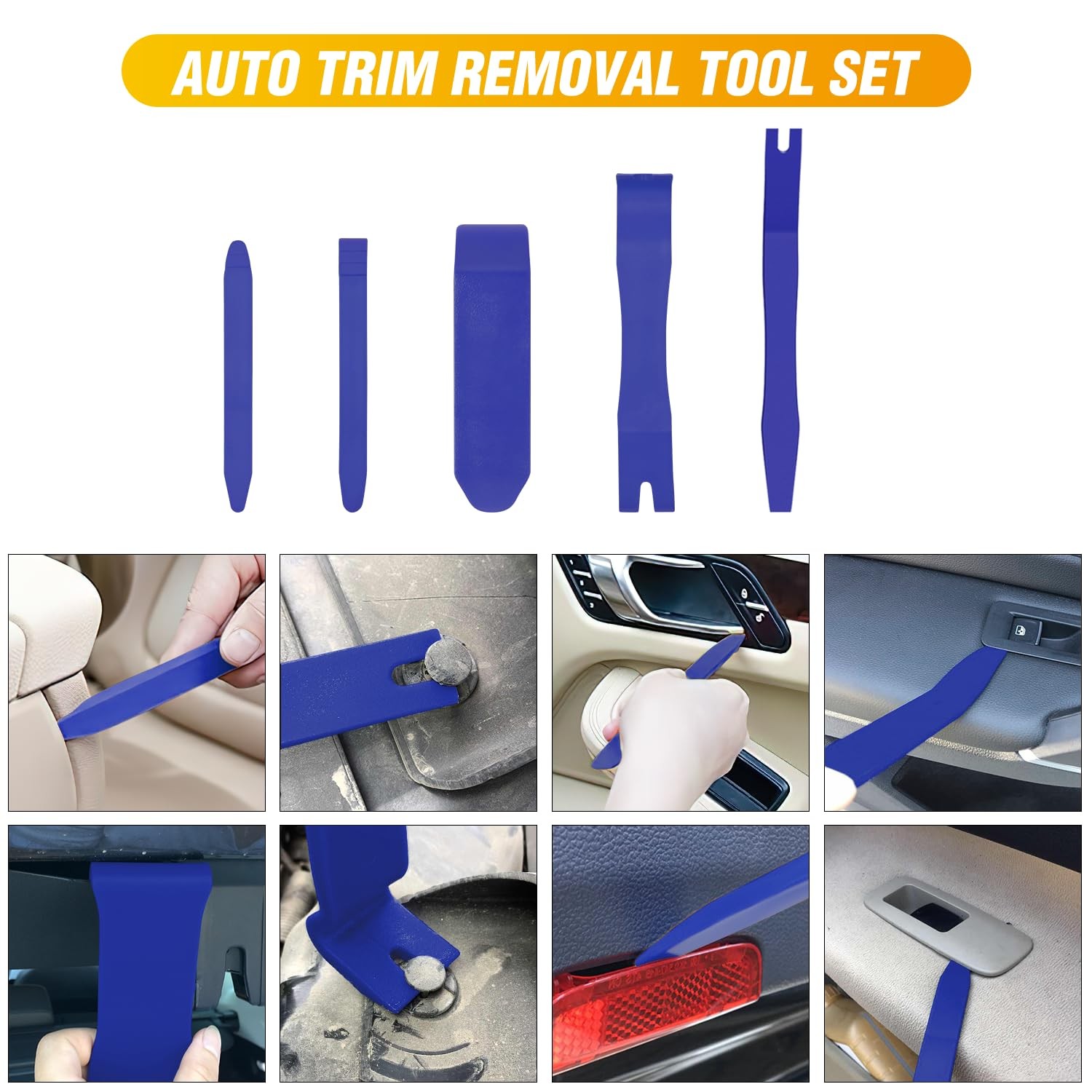 Auto Trim Removal Tool Kit 6PCS NoScratch Tools for Dash, Window, Molding