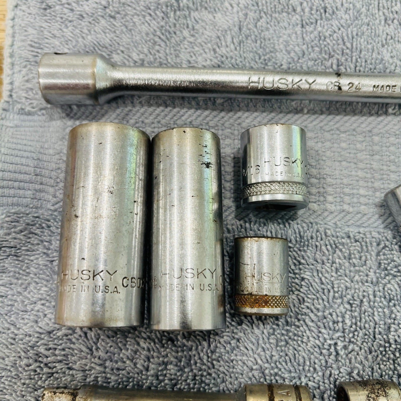 Lot of 50 Misc Sockets Tools All Vintage Made in USA Husky Fleet Mac Snap-On Etc