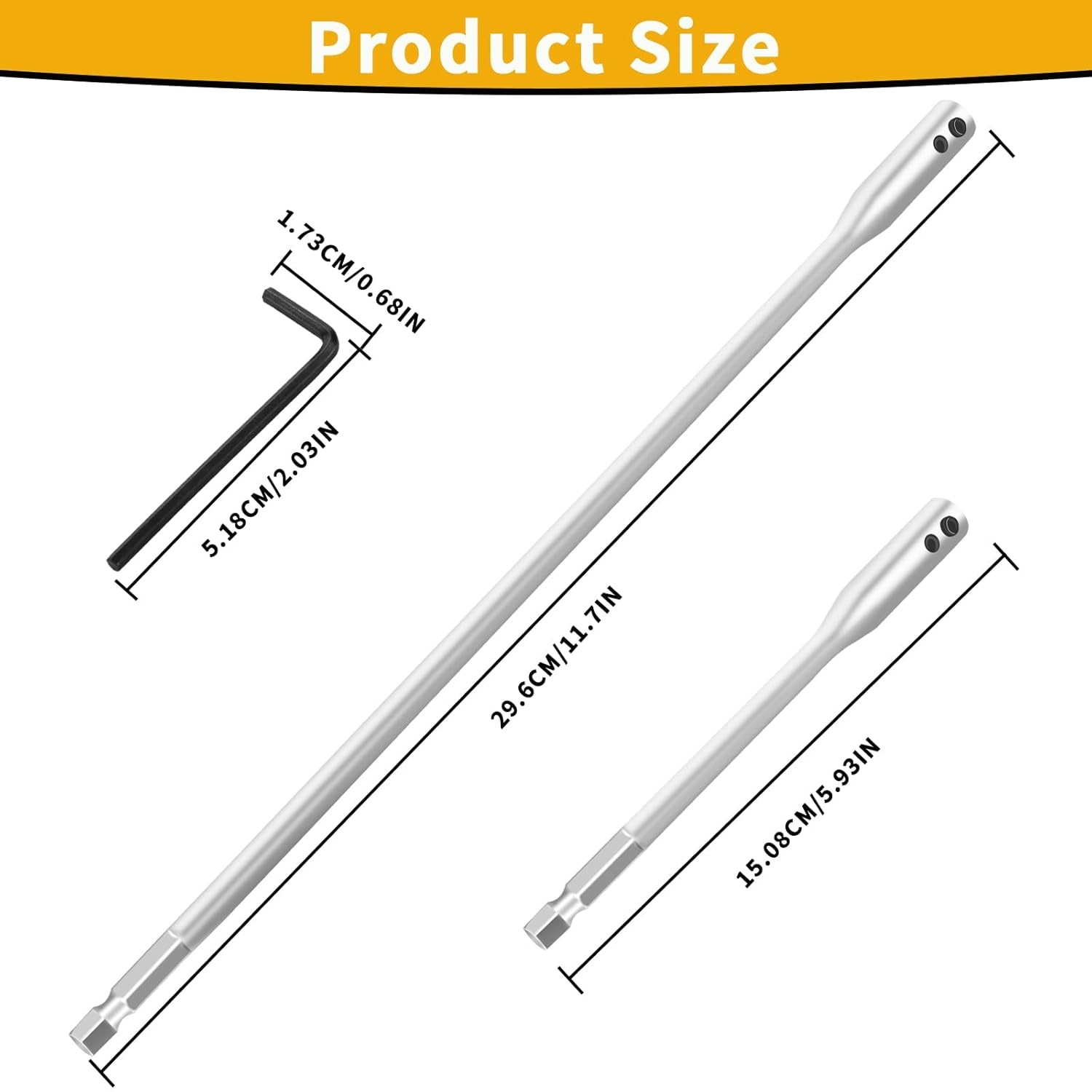 4 Pieces 1/4 Drill Bit Extension Set, High Carbon Steel Set,…