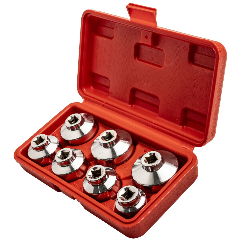 7x Cartridge Housing Oil Filter Cap Wrench Socket Tool Kit 6 Point Universal US