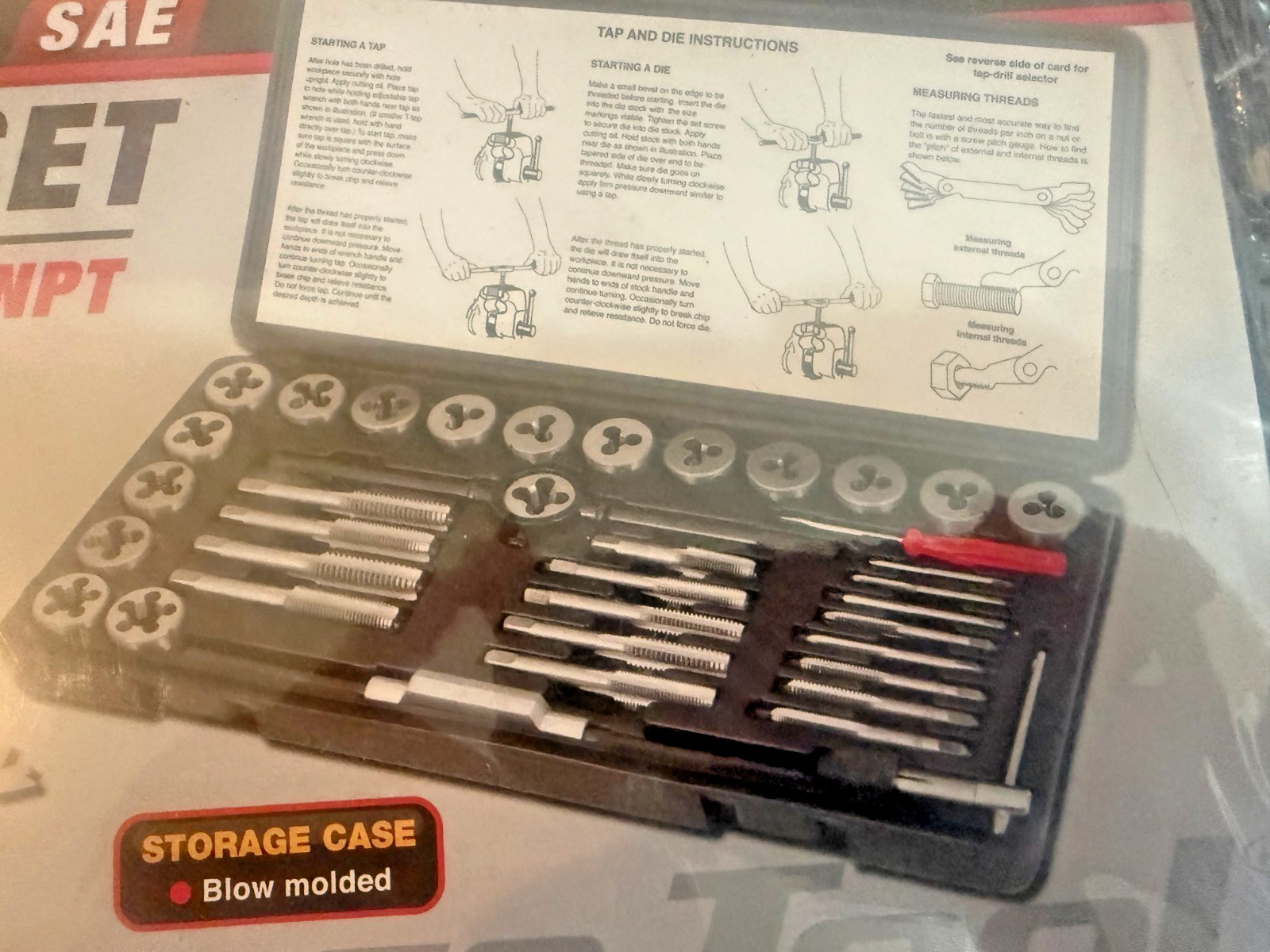 Performance Tool 40-piece professional tap and die set NEW SEALED SET #W4001DB